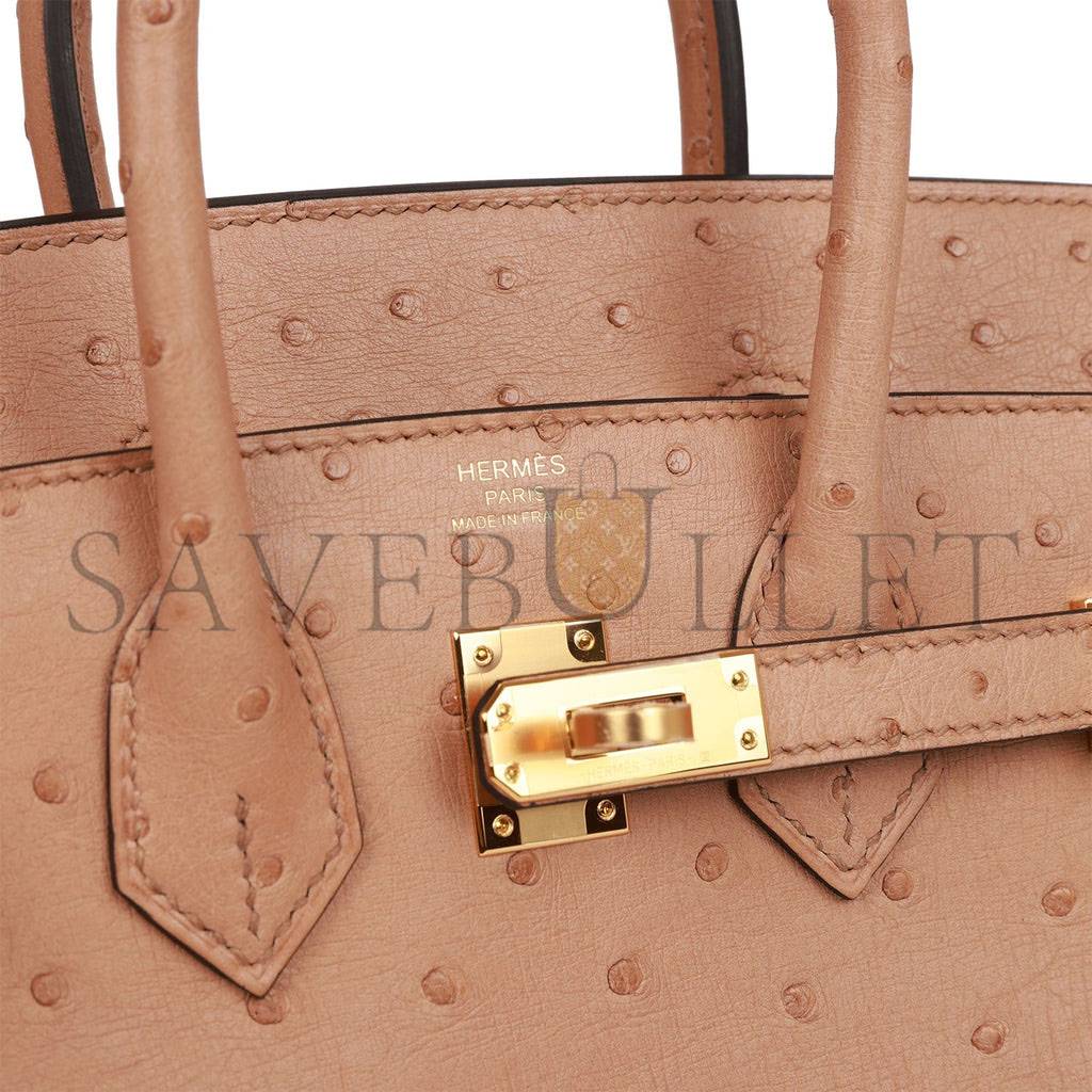 HERMES BIRKIN 25 CHAI OSTRICH GOLD HARDWARE (25cm) HERMES BIRKIN 25 CHAI OSTRICH GOLD HARDWARE (25cm)