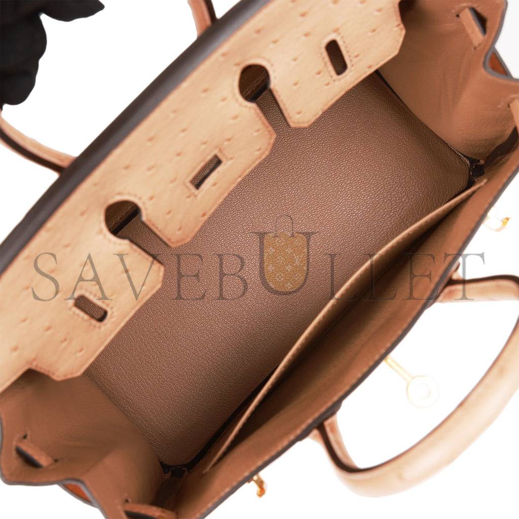 HERMES BIRKIN 25 CHAI OSTRICH GOLD HARDWARE (25cm) HERMES BIRKIN 25 CHAI OSTRICH GOLD HARDWARE (25cm)