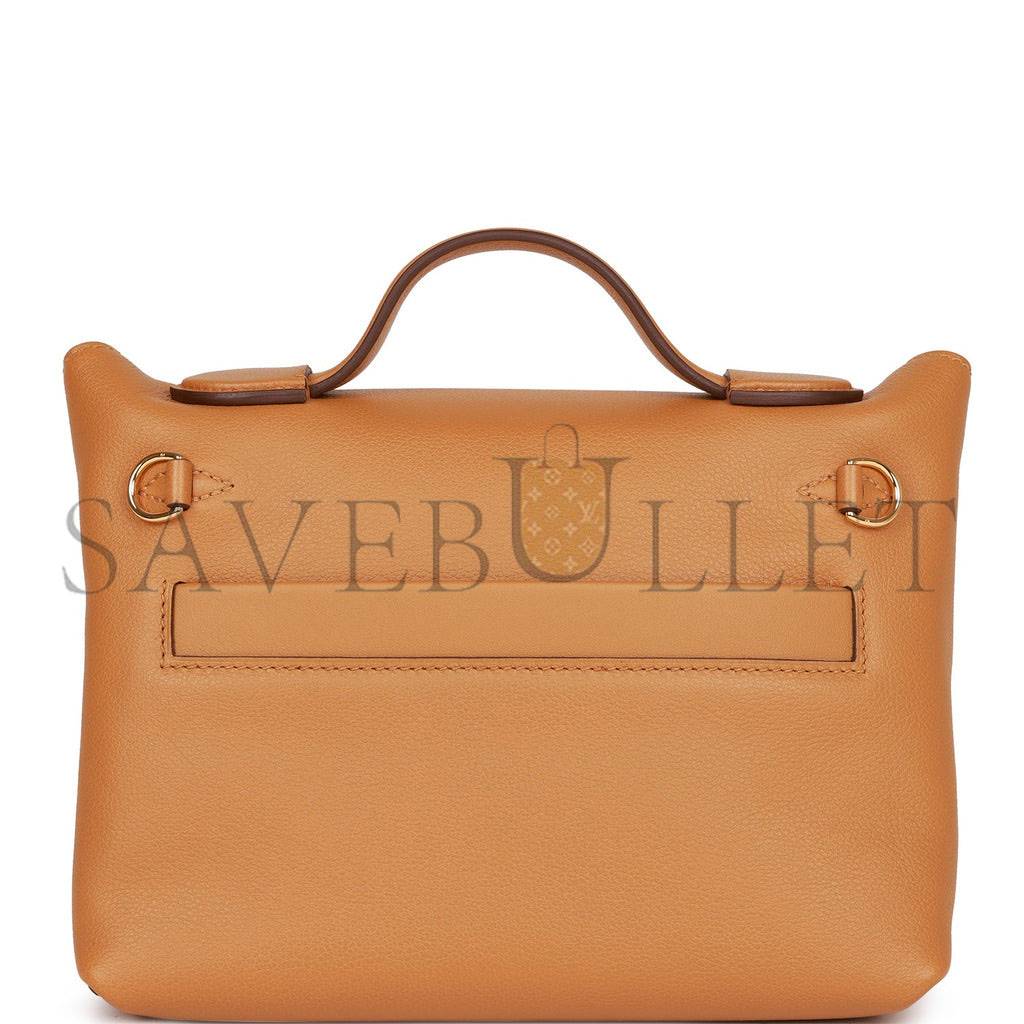 HERMES MINI 2424 BAG CARAMEL EVERCOLOR AND SESAME SWIFT VERSO GOLD HARDWARE (23*17*11cm) HERMES MINI 2424 BAG CARAMEL EVERCOLOR AND SESAME SWIFT VERSO GOLD HARDWARE (23*17*11cm)