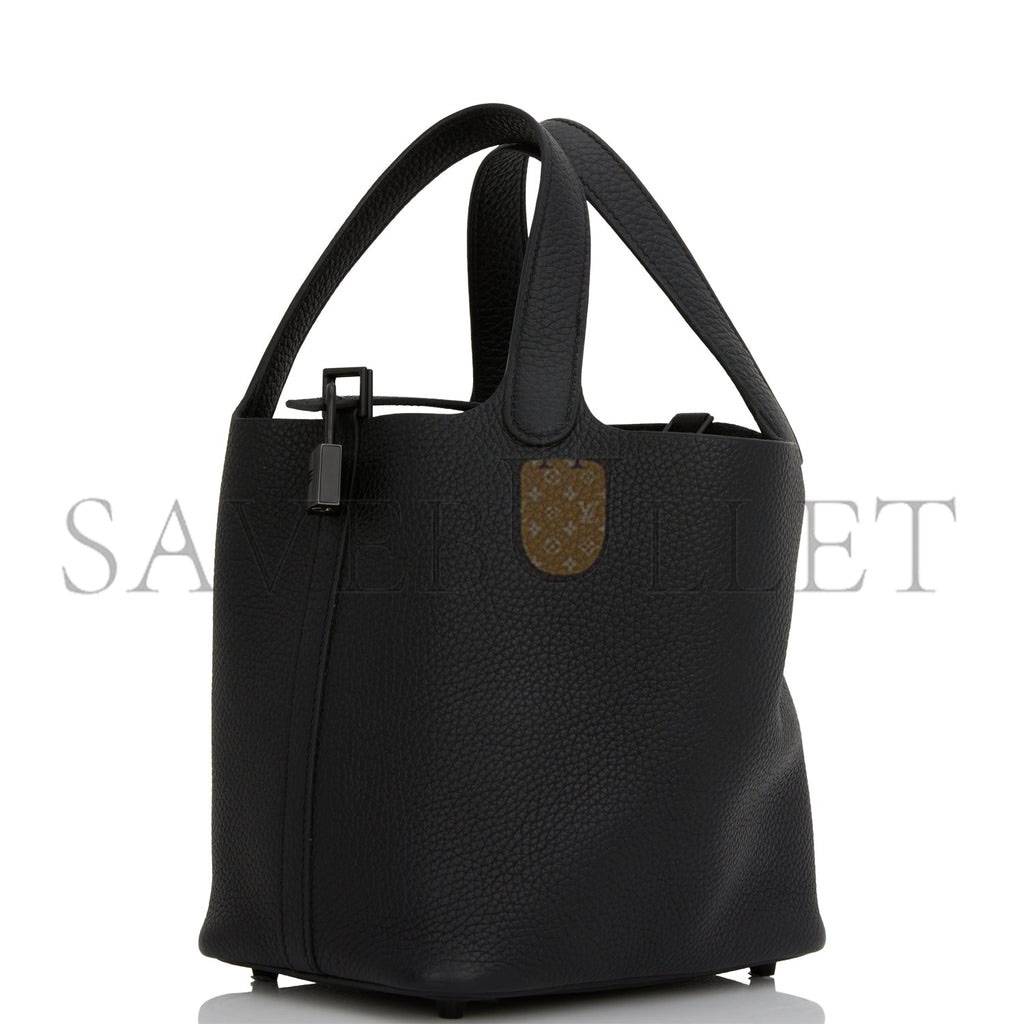HERMES MONOCHROME PICOTIN 18 BLACK CLEMENCE BLACK HARDWARE (18*12*19cm) HERMES MONOCHROME PICOTIN 18 BLACK CLEMENCE BLACK HARDWARE (18*12*19cm)