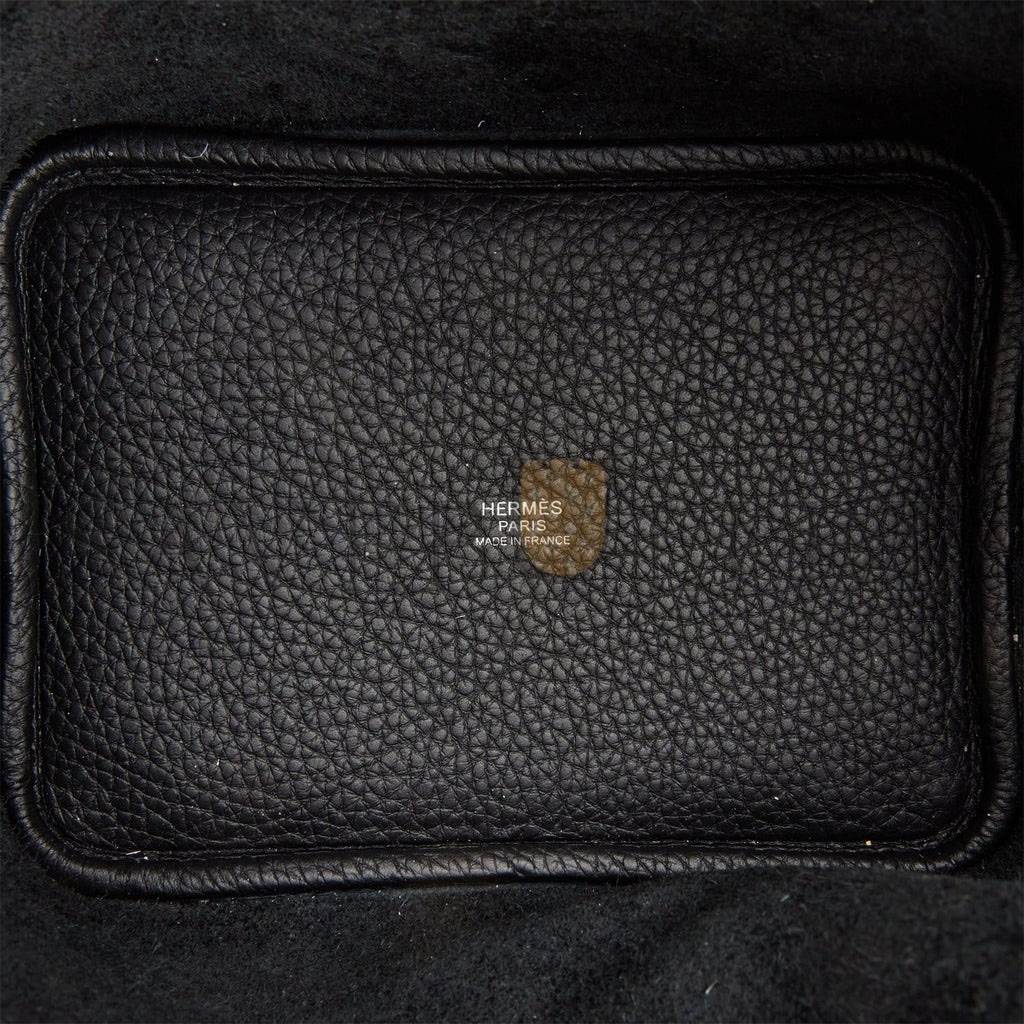 HERMES MONOCHROME PICOTIN 18 BLACK CLEMENCE BLACK HARDWARE (18*12*19cm) HERMES MONOCHROME PICOTIN 18 BLACK CLEMENCE BLACK HARDWARE (18*12*19cm)