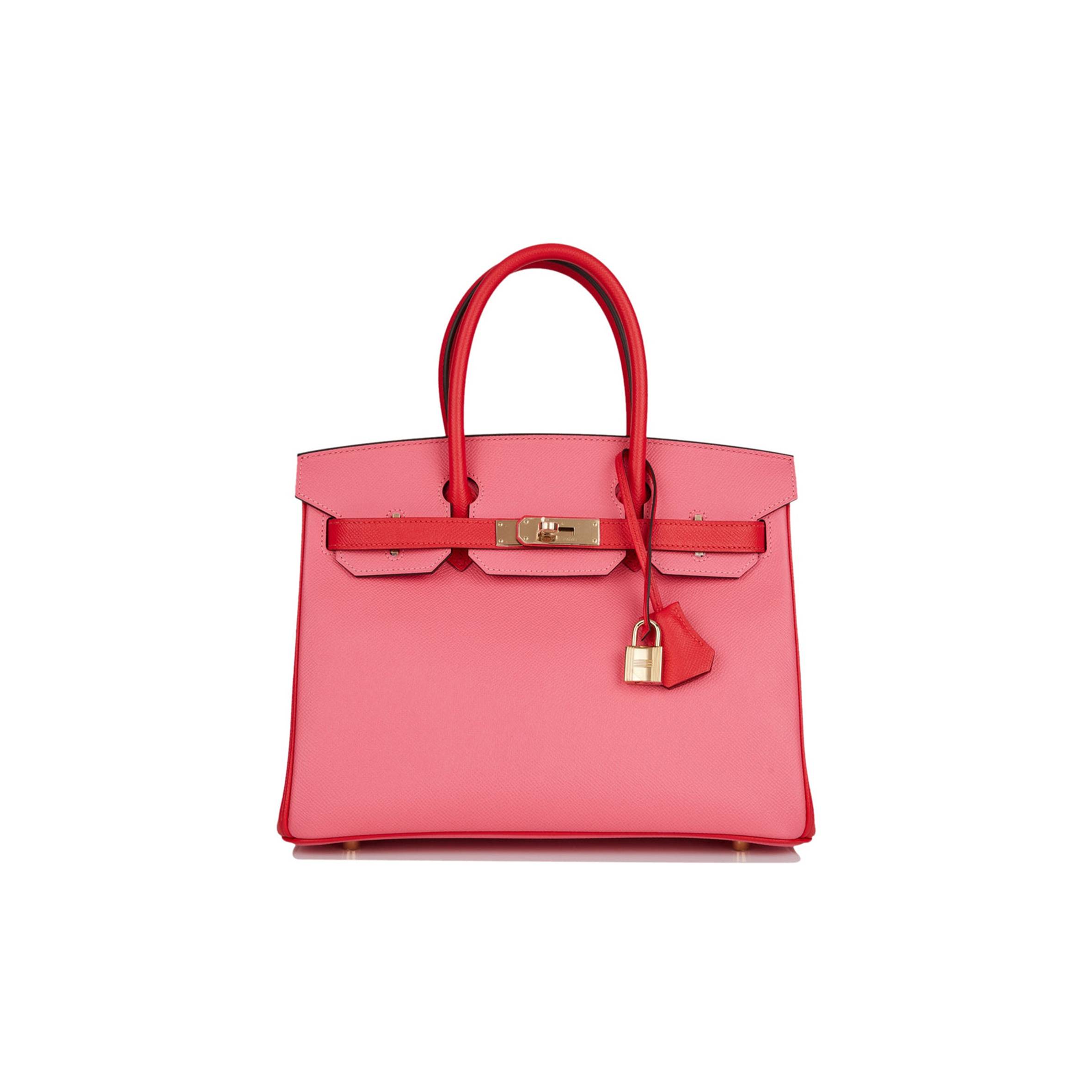 HERMES SPECIAL ORDER (HSS) BIRKIN 30 ROSE AZALEE AND ROUGE DE COEUR EPSOM PERMABRASS HARDWARE( 30cm*22*16cm) HERMES SPECIAL ORDER (HSS) BIRKIN 30 ROSE AZALEE AND ROUGE DE COEUR EPSOM PERMABRASS HARDWARE( 30cm*22*16cm)