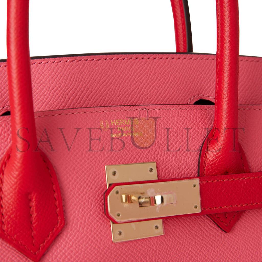 HERMES SPECIAL ORDER (HSS) BIRKIN 30 ROSE AZALEE AND ROUGE DE COEUR EPSOM PERMABRASS HARDWARE( 30cm*22*16cm) HERMES SPECIAL ORDER (HSS) BIRKIN 30 ROSE AZALEE AND ROUGE DE COEUR EPSOM PERMABRASS HARDWARE( 30cm*22*16cm)