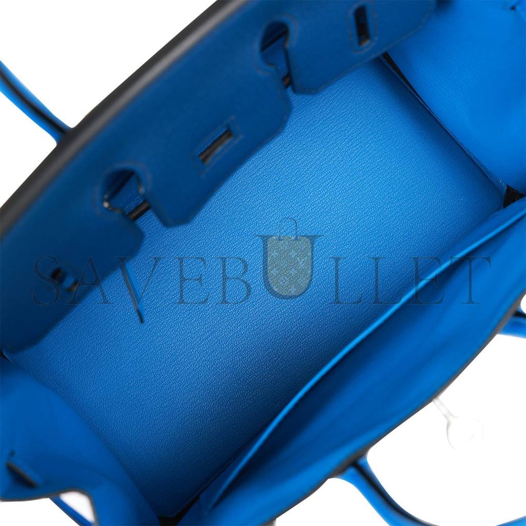 HERMES SPECIAL ORDER (HSS) BIRKIN 25 BLEU HYDRA AND BLEU SAPHIR CHÈVRE BRUSHED PALLADIUM HARDWARE HANDMADE (25cm) HERMES SPECIAL ORDER (HSS) BIRKIN 25 BLEU HYDRA AND BLEU SAPHIR CHÈVRE BRUSHED PALLADIUM HARDWARE HANDMADE (25cm)