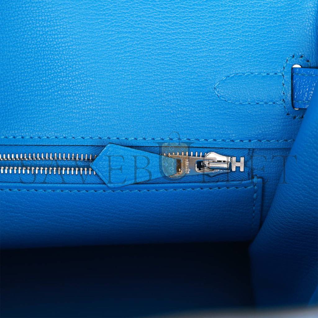 HERMES SPECIAL ORDER (HSS) BIRKIN 25 BLEU HYDRA AND BLEU SAPHIR CHÈVRE BRUSHED PALLADIUM HARDWARE HANDMADE (25cm) HERMES SPECIAL ORDER (HSS) BIRKIN 25 BLEU HYDRA AND BLEU SAPHIR CHÈVRE BRUSHED PALLADIUM HARDWARE HANDMADE (25cm)