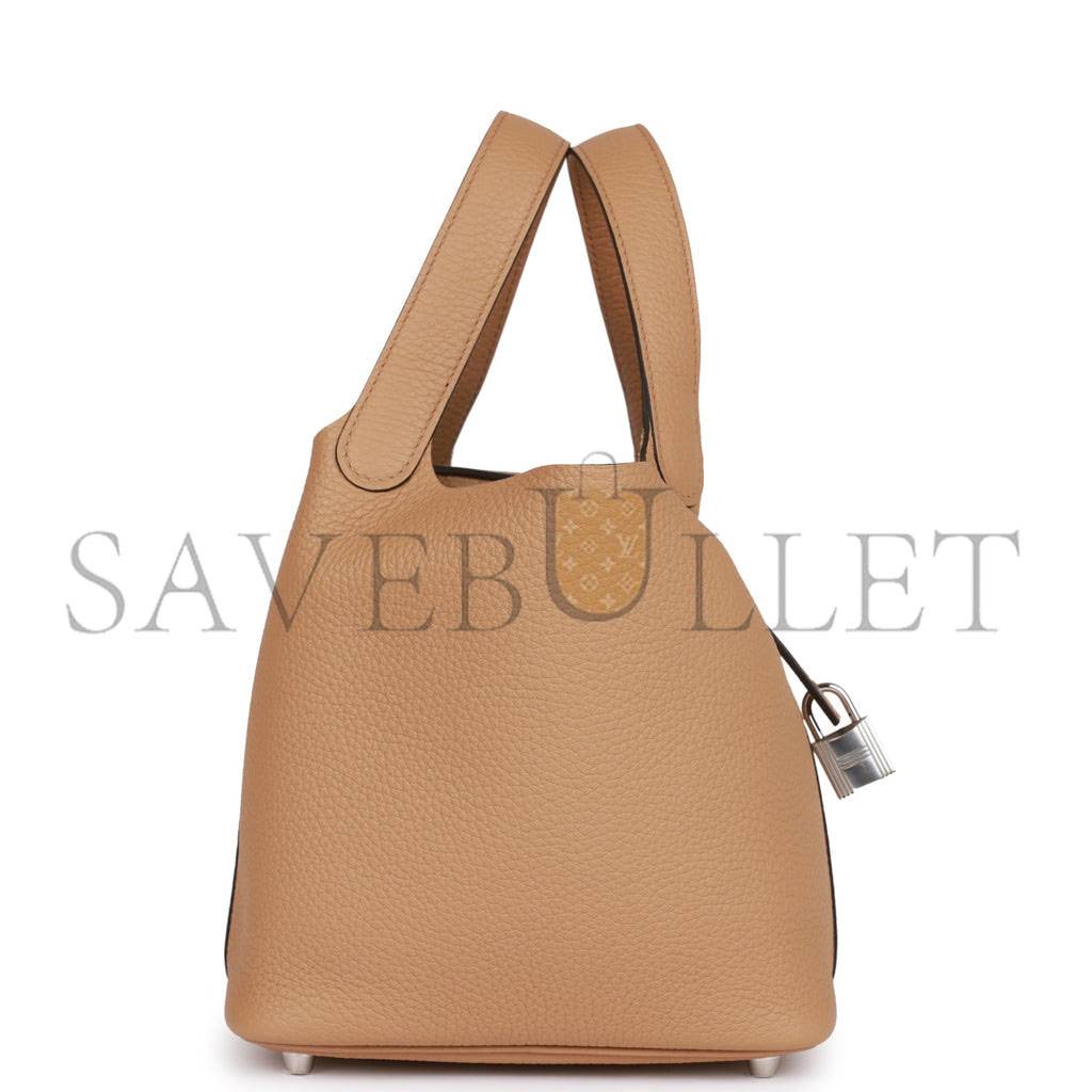 HERMES PICOTIN LOCK 18 CHAI CLEMENCE PALLADIUM HARDWARE (18*13*18cm) HERMES PICOTIN LOCK 18 CHAI CLEMENCE PALLADIUM HARDWARE (18*13*18cm)