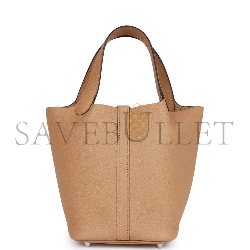 HERMES PICOTIN LOCK 18 CHAI CLEMENCE PALLADIUM HARDWARE (18*13*18cm) HERMES PICOTIN LOCK 18 CHAI CLEMENCE PALLADIUM HARDWARE (18*13*18cm)