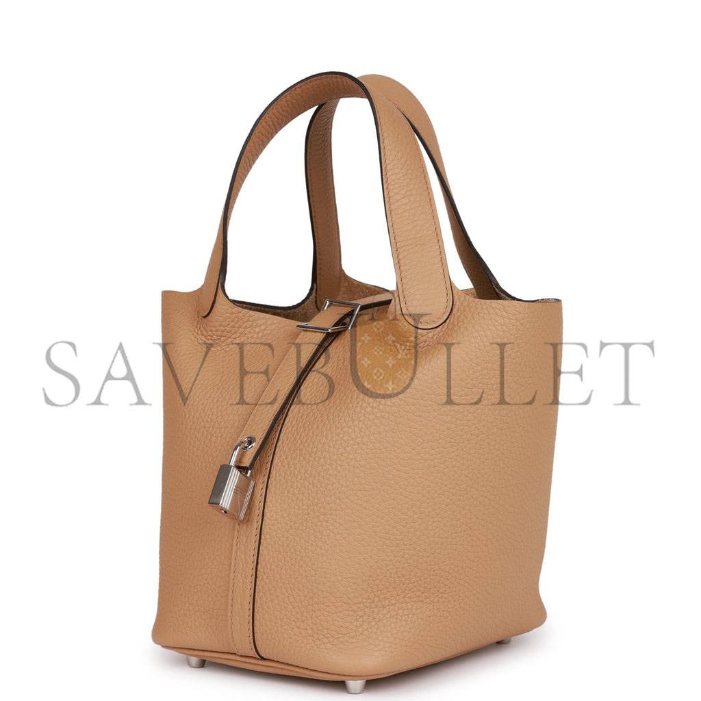 HERMES PICOTIN LOCK 18 CHAI CLEMENCE PALLADIUM HARDWARE (18*13*18cm) HERMES PICOTIN LOCK 18 CHAI CLEMENCE PALLADIUM HARDWARE (18*13*18cm)