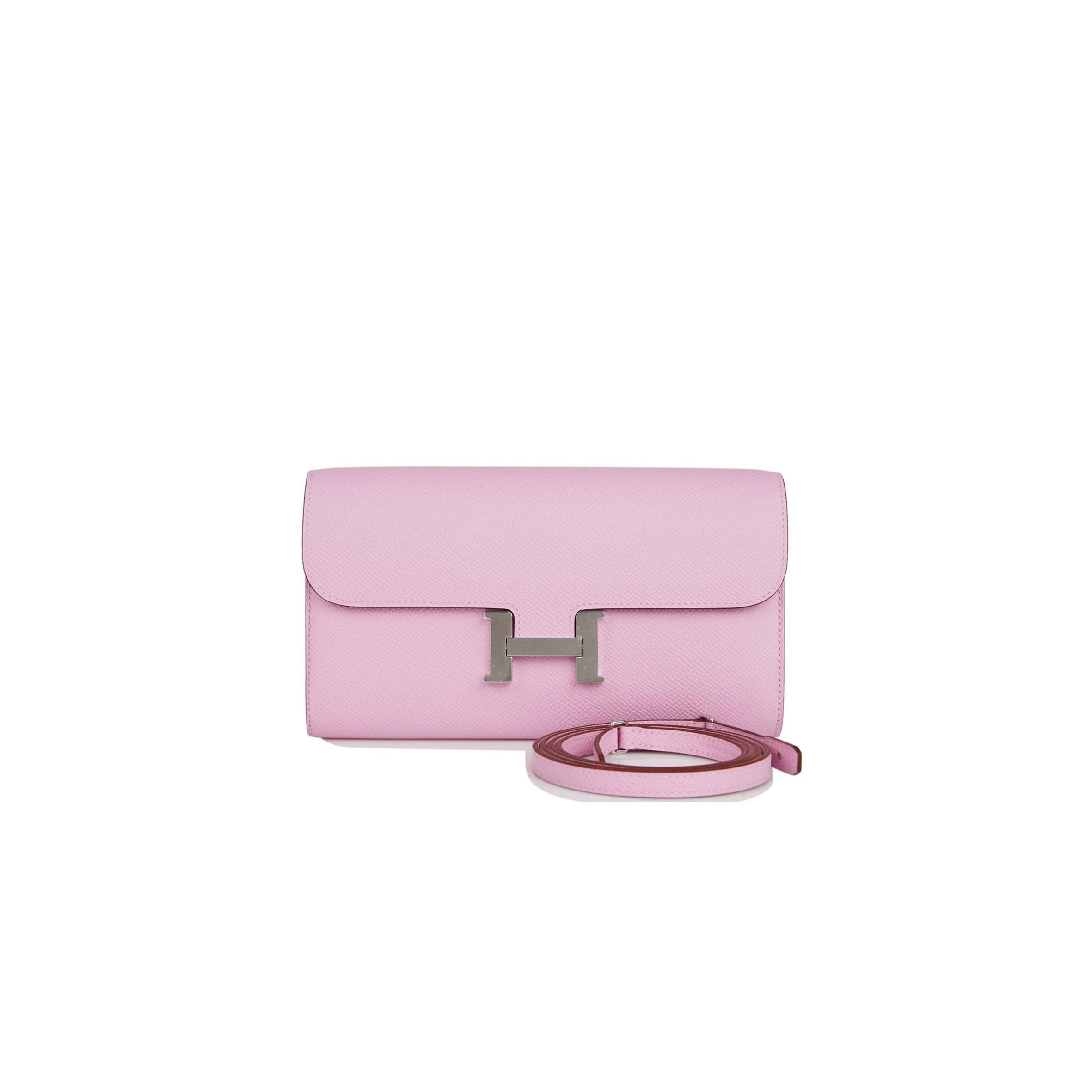 HERMES CONSTANCE WALLET TO GO MAUVE SYLVESTRE EPSOM PALLADIUM HARDWARE (22*11cm) HERMES CONSTANCE WALLET TO GO MAUVE SYLVESTRE EPSOM PALLADIUM HARDWARE (22*11cm)