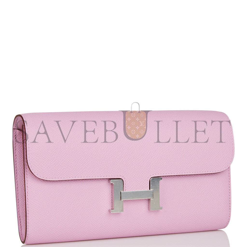 HERMES CONSTANCE WALLET TO GO MAUVE SYLVESTRE EPSOM PALLADIUM HARDWARE (22*11cm) HERMES CONSTANCE WALLET TO GO MAUVE SYLVESTRE EPSOM PALLADIUM HARDWARE (22*11cm)