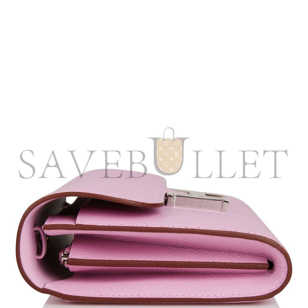 HERMES CONSTANCE WALLET TO GO MAUVE SYLVESTRE EPSOM PALLADIUM HARDWARE (22*11cm) HERMES CONSTANCE WALLET TO GO MAUVE SYLVESTRE EPSOM PALLADIUM HARDWARE (22*11cm)