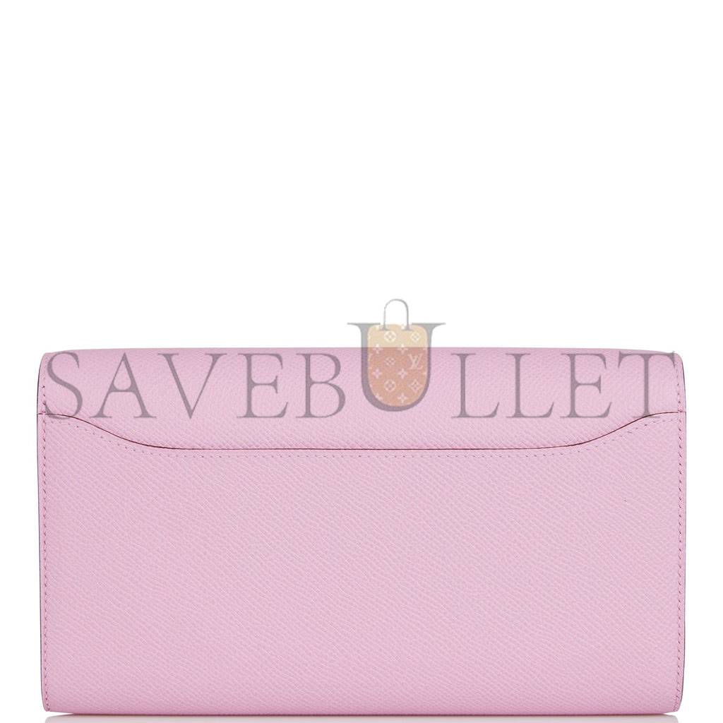 HERMES CONSTANCE WALLET TO GO MAUVE SYLVESTRE EPSOM PALLADIUM HARDWARE (22*11cm) HERMES CONSTANCE WALLET TO GO MAUVE SYLVESTRE EPSOM PALLADIUM HARDWARE (22*11cm)