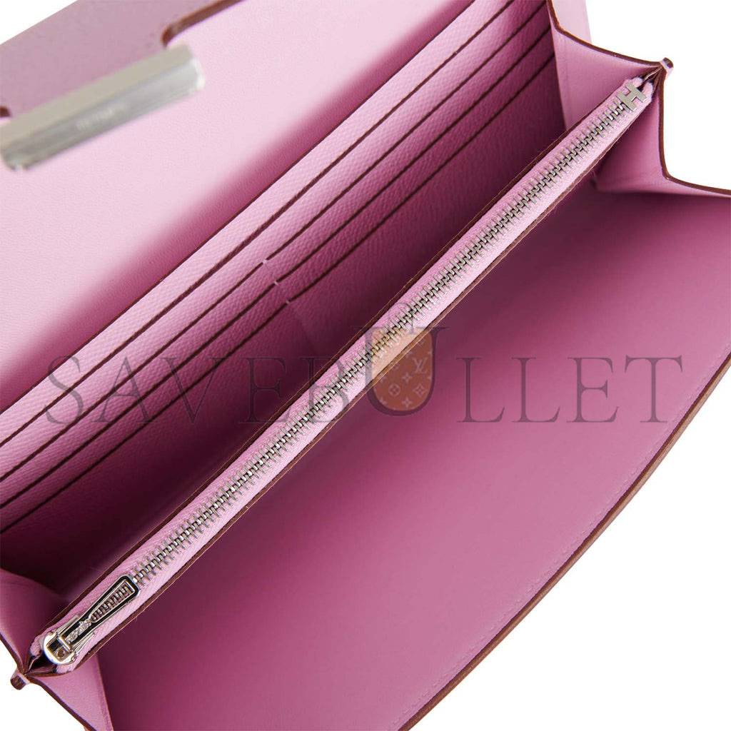 HERMES CONSTANCE WALLET TO GO MAUVE SYLVESTRE EPSOM PALLADIUM HARDWARE (22*11cm) HERMES CONSTANCE WALLET TO GO MAUVE SYLVESTRE EPSOM PALLADIUM HARDWARE (22*11cm)