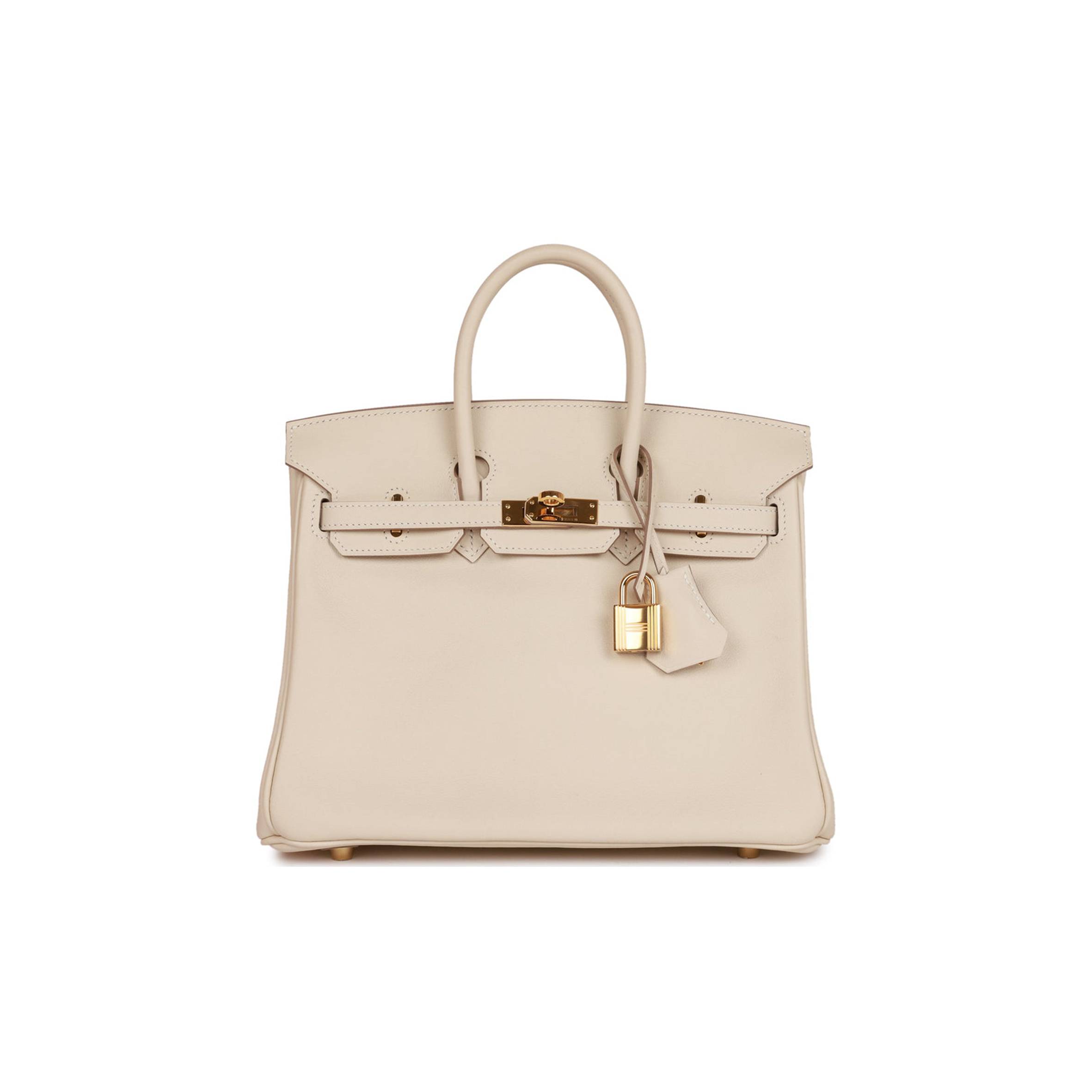 HERMES BIRKIN 25 CRAIE SWIFT GOLD HARDWARE HANDMADE (25cm) HERMES BIRKIN 25 CRAIE SWIFT GOLD HARDWARE HANDMADE (25cm)