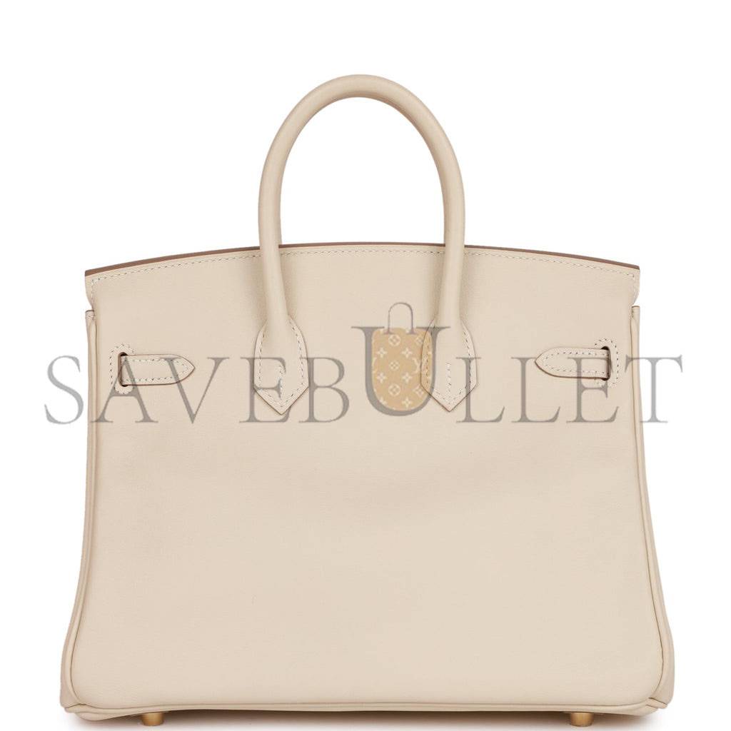 HERMES BIRKIN 25 CRAIE SWIFT GOLD HARDWARE HANDMADE (25cm) HERMES BIRKIN 25 CRAIE SWIFT GOLD HARDWARE HANDMADE (25cm)