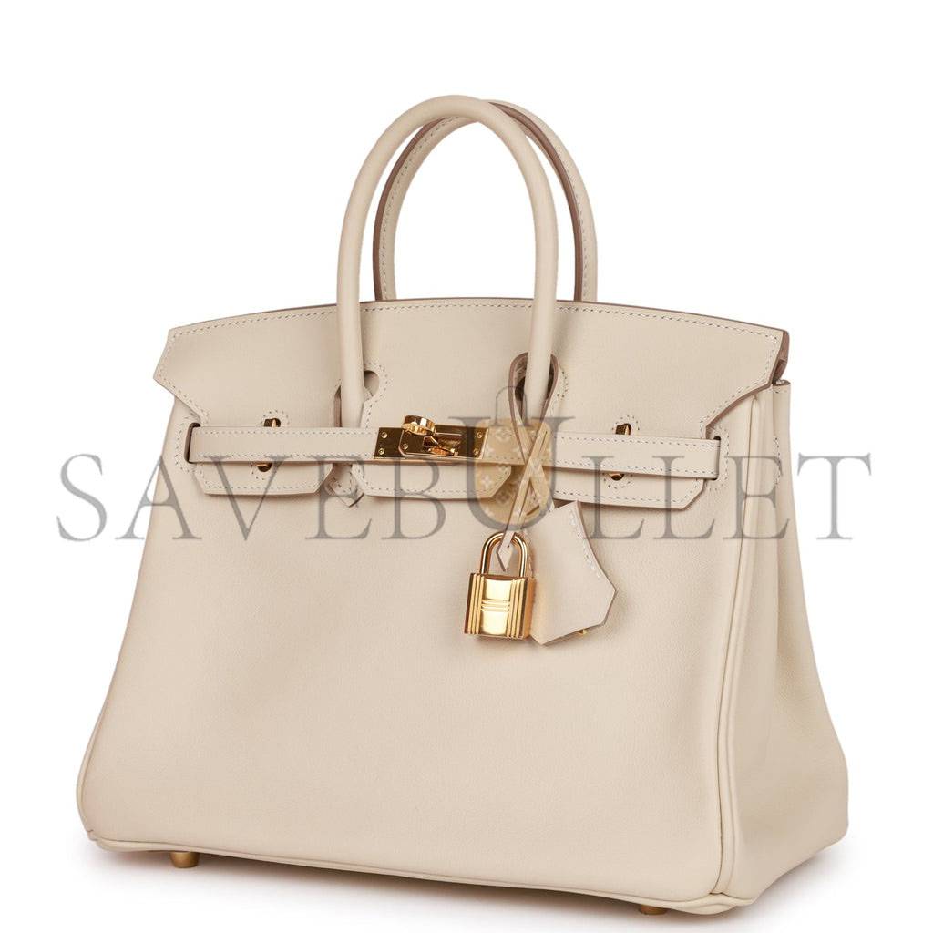 HERMES BIRKIN 25 CRAIE SWIFT GOLD HARDWARE HANDMADE (25cm) HERMES BIRKIN 25 CRAIE SWIFT GOLD HARDWARE HANDMADE (25cm)