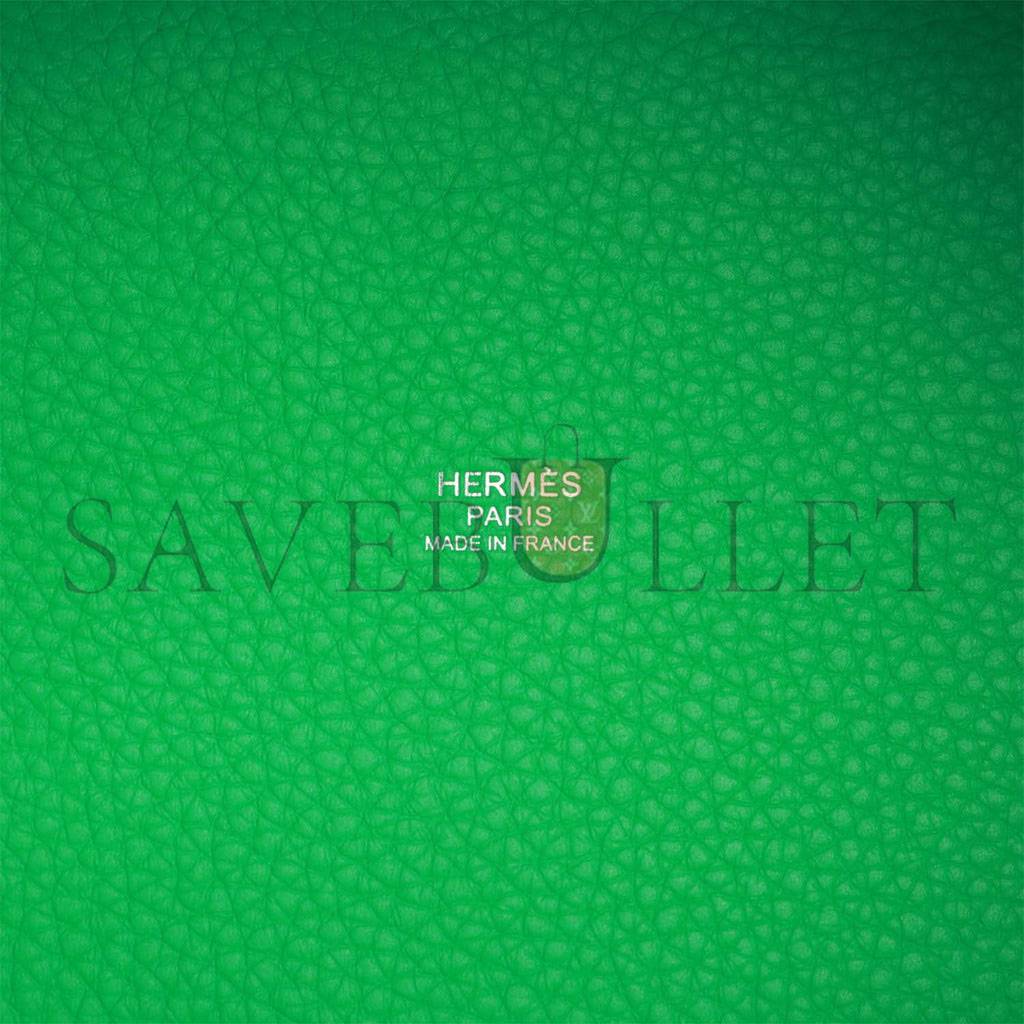 HERMES PICOTIN LOCK 18 VERT COMICS CLEMENCE PALLADIUM HARDWARE (18*13*18cm) HERMES PICOTIN LOCK 18 VERT COMICS CLEMENCE PALLADIUM HARDWARE (18*13*18cm)