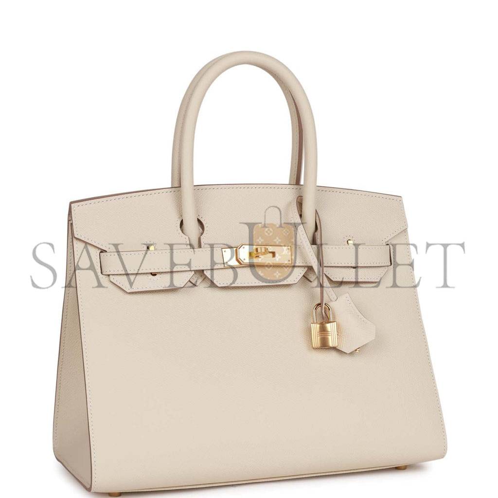 HERMES BIRKIN SELLIER 30 CRAIE EPSOM GOLD HARDWARE 39873599111262 (30cm) HERMES BIRKIN SELLIER 30 CRAIE EPSOM GOLD HARDWARE 39873599111262 (30cm)