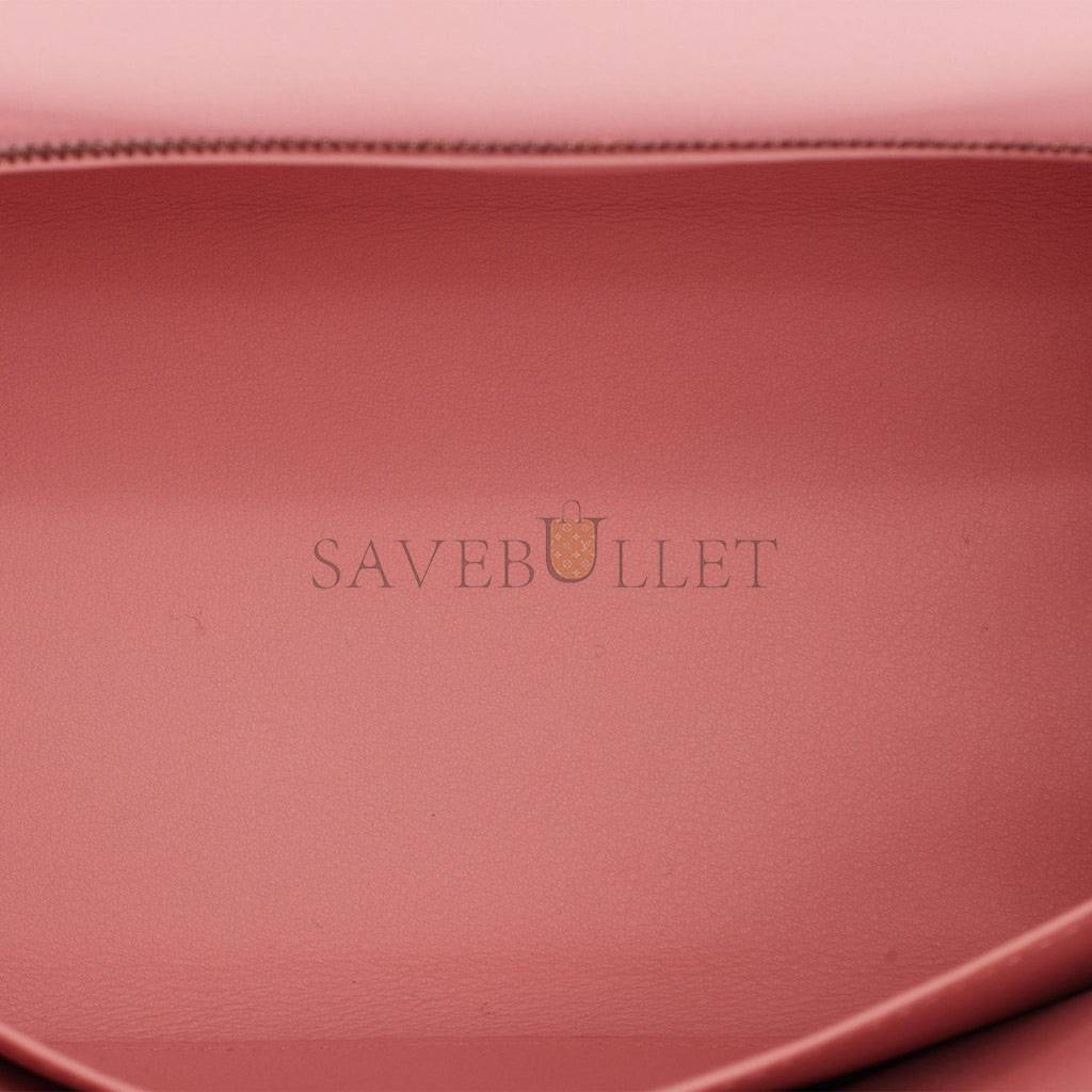 HERMES KELLY RETOURNE 25 ROSE SAKURA SWIFT PALLADIUM HARDWARE HANDMADE (25*17*7cm) HERMES KELLY RETOURNE 25 ROSE SAKURA SWIFT PALLADIUM HARDWARE HANDMADE (25*17*7cm)