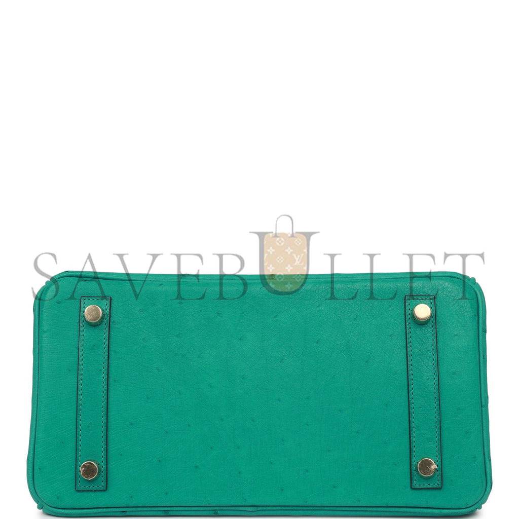 HERMES BIRKIN 25 VERT VERONE OSTRICH GOLD HARDWARE HANDMADE (25cm) HERMES BIRKIN 25 VERT VERONE OSTRICH GOLD HARDWARE HANDMADE (25cm)
