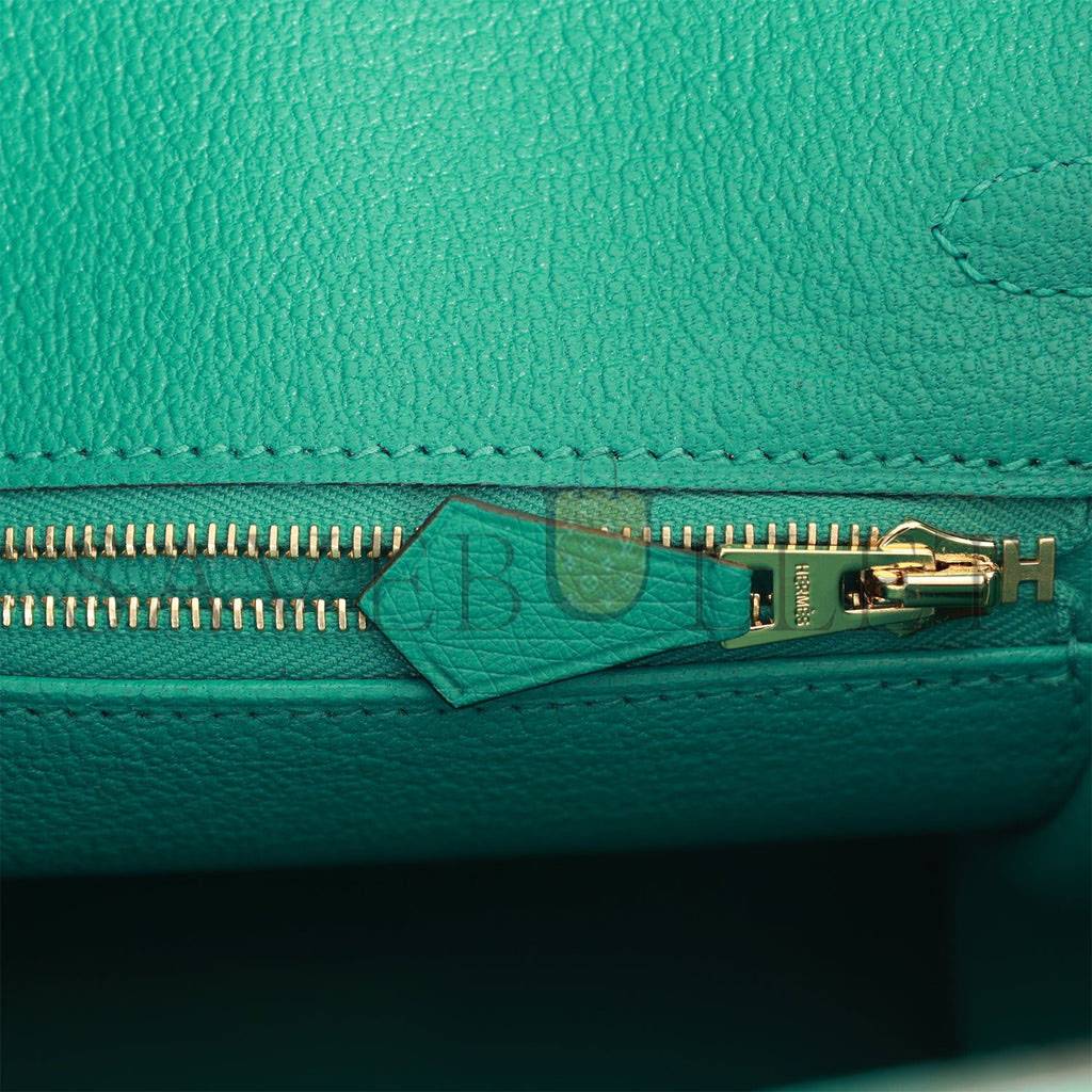 HERMES BIRKIN 25 VERT VERONE OSTRICH GOLD HARDWARE HANDMADE (25cm) HERMES BIRKIN 25 VERT VERONE OSTRICH GOLD HARDWARE HANDMADE (25cm)