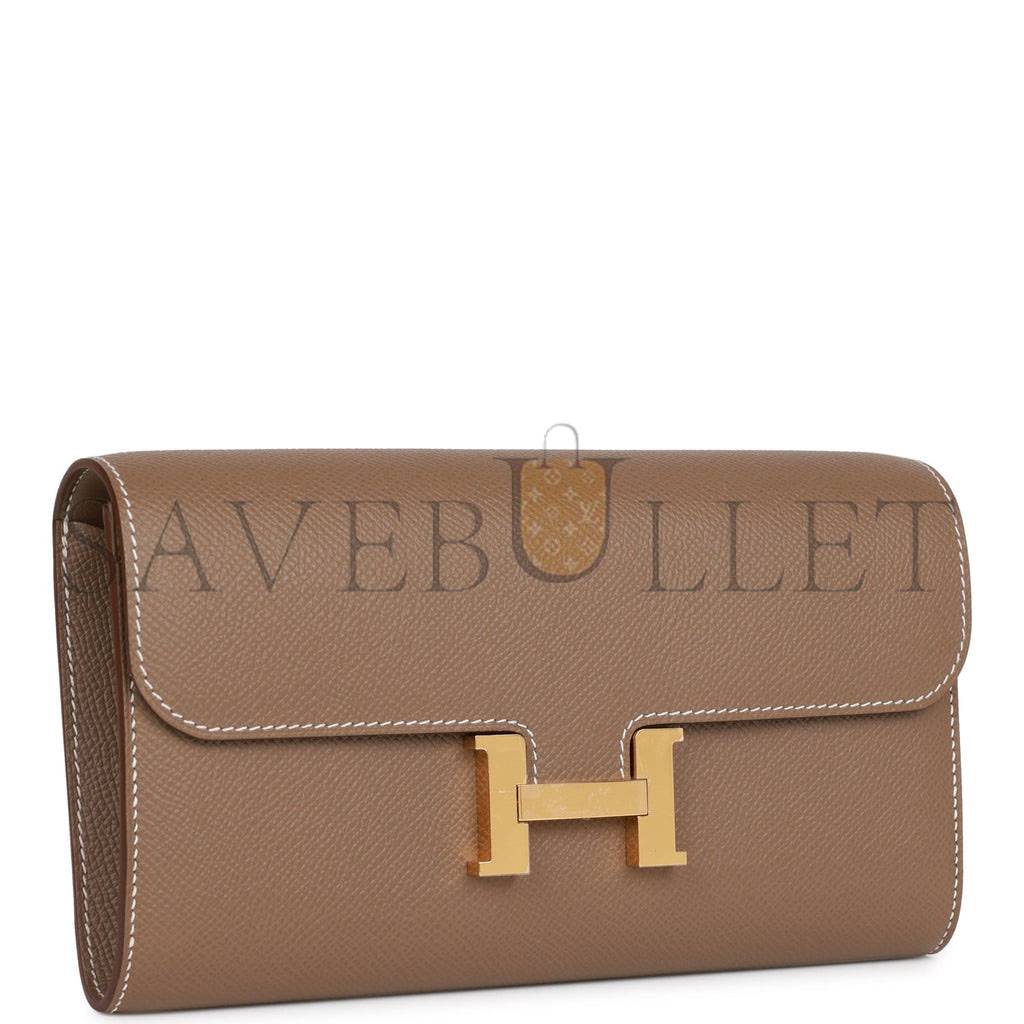 HERMES CONSTANCE WALLET TO GO ETOUPE EPSOM GOLD HARDWARE (22*11cm) HERMES CONSTANCE WALLET TO GO ETOUPE EPSOM GOLD HARDWARE (22*11cm)