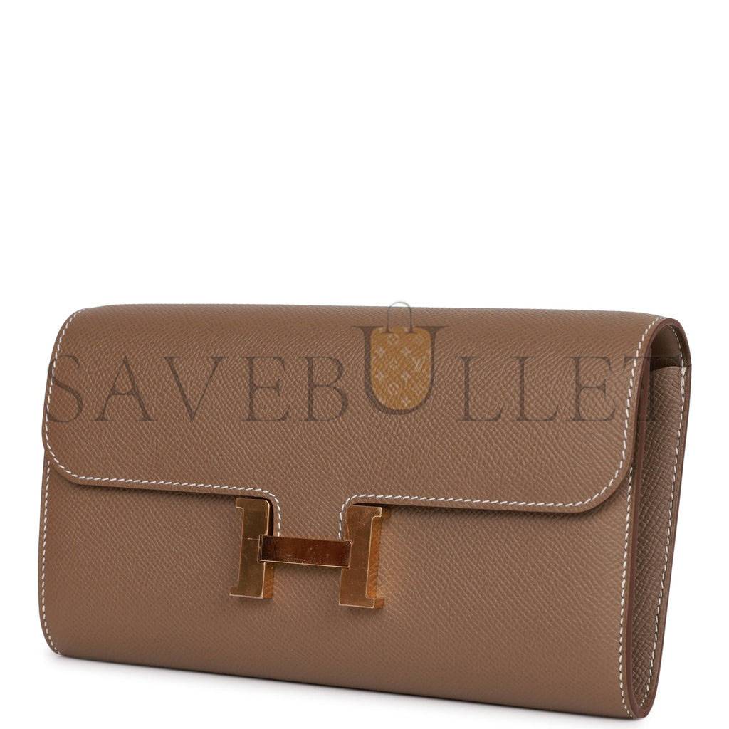 HERMES CONSTANCE WALLET TO GO ETOUPE EPSOM GOLD HARDWARE (22*11cm) HERMES CONSTANCE WALLET TO GO ETOUPE EPSOM GOLD HARDWARE (22*11cm)