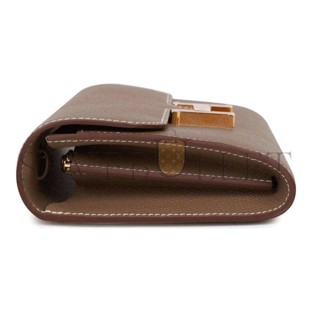 HERMES CONSTANCE WALLET TO GO ETOUPE EPSOM GOLD HARDWARE (22*11cm) HERMES CONSTANCE WALLET TO GO ETOUPE EPSOM GOLD HARDWARE (22*11cm)