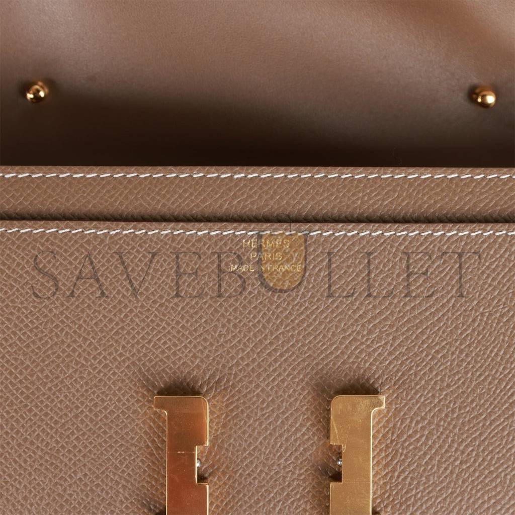 HERMES CONSTANCE WALLET TO GO ETOUPE EPSOM GOLD HARDWARE (22*11cm) HERMES CONSTANCE WALLET TO GO ETOUPE EPSOM GOLD HARDWARE (22*11cm)