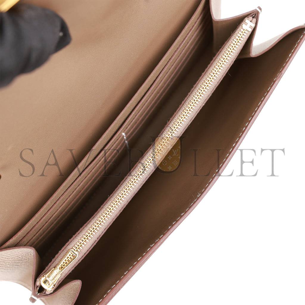 HERMES CONSTANCE WALLET TO GO ETOUPE EPSOM GOLD HARDWARE (22*11cm) HERMES CONSTANCE WALLET TO GO ETOUPE EPSOM GOLD HARDWARE (22*11cm)