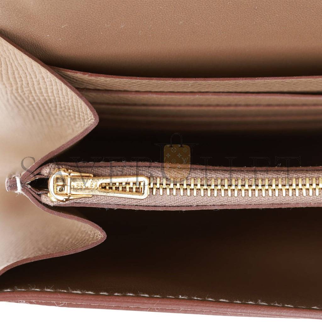 HERMES CONSTANCE WALLET TO GO ETOUPE EPSOM GOLD HARDWARE (22*11cm) HERMES CONSTANCE WALLET TO GO ETOUPE EPSOM GOLD HARDWARE (22*11cm)