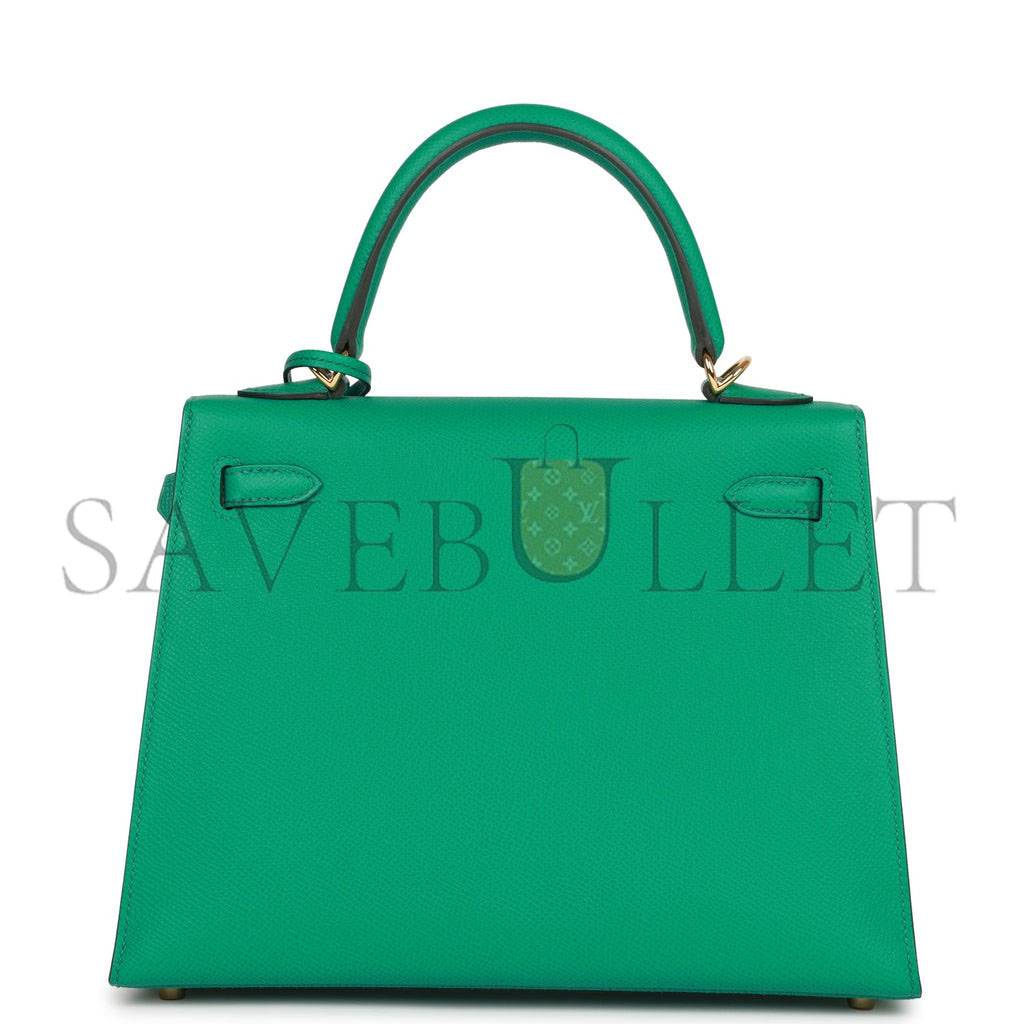 HERMES KELLY SELLIER 25 VERT JADE EPSOM GOLD HARDWARE HANDMADE (25*17*7cm) HERMES KELLY SELLIER 25 VERT JADE EPSOM GOLD HARDWARE HANDMADE (25*17*7cm)