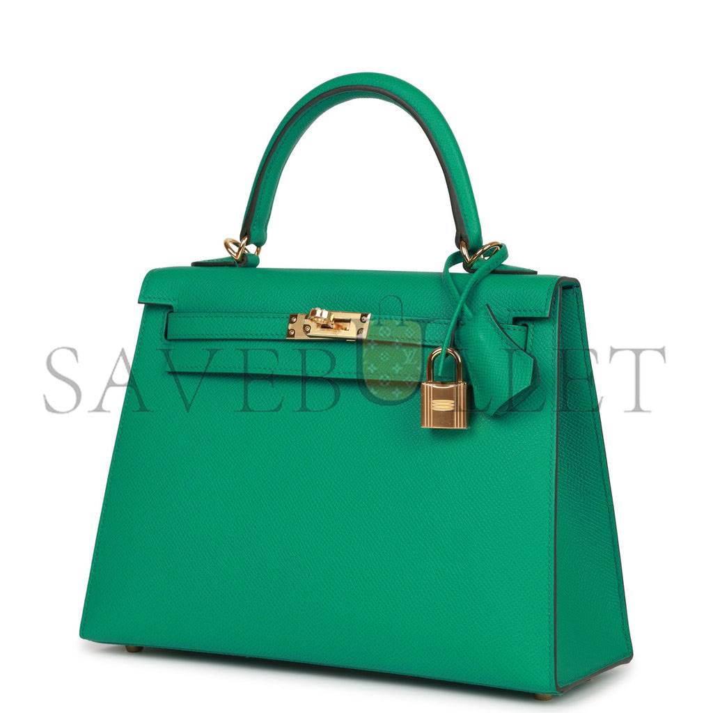 HERMES KELLY SELLIER 25 VERT JADE EPSOM GOLD HARDWARE HANDMADE (25*17*7cm) HERMES KELLY SELLIER 25 VERT JADE EPSOM GOLD HARDWARE HANDMADE (25*17*7cm)