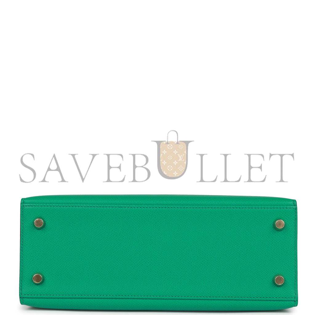 HERMES KELLY SELLIER 25 VERT JADE EPSOM GOLD HARDWARE HANDMADE (25*17*7cm) HERMES KELLY SELLIER 25 VERT JADE EPSOM GOLD HARDWARE HANDMADE (25*17*7cm)