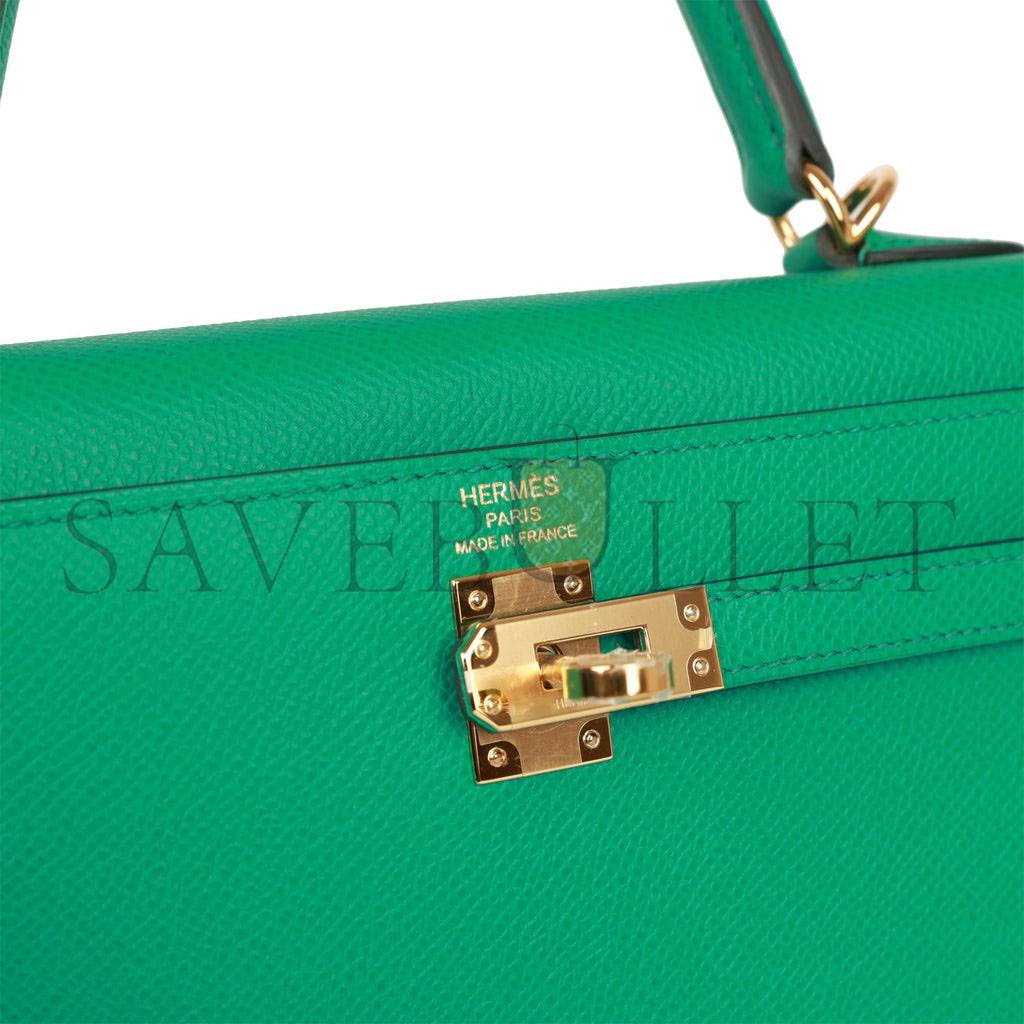 HERMES KELLY SELLIER 25 VERT JADE EPSOM GOLD HARDWARE HANDMADE (25*17*7cm) HERMES KELLY SELLIER 25 VERT JADE EPSOM GOLD HARDWARE HANDMADE (25*17*7cm)