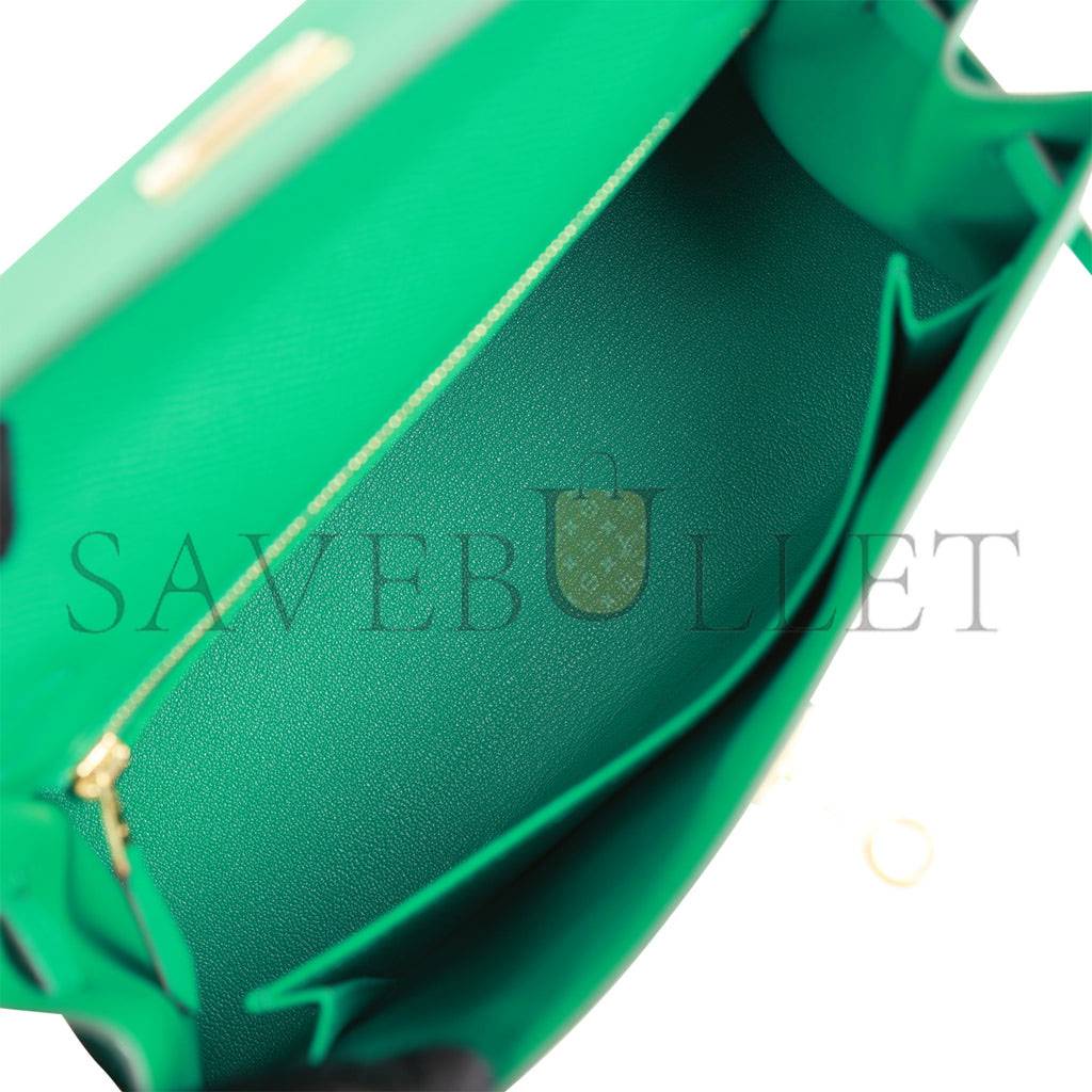 HERMES KELLY SELLIER 25 VERT JADE EPSOM GOLD HARDWARE HANDMADE (25*17*7cm) HERMES KELLY SELLIER 25 VERT JADE EPSOM GOLD HARDWARE HANDMADE (25*17*7cm)