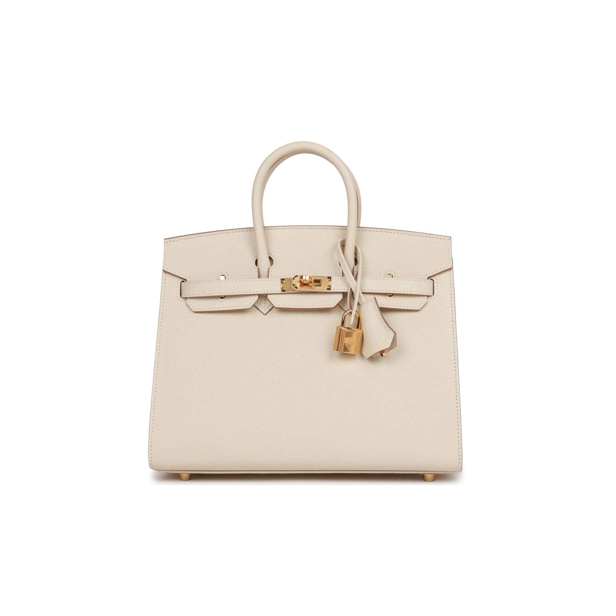 HERMES BIRKIN SELLIER 25 CRAIE EPSOM GOLD HARDWARE HANDMADE (25cm) HERMES BIRKIN SELLIER 25 CRAIE EPSOM GOLD HARDWARE HANDMADE (25cm)