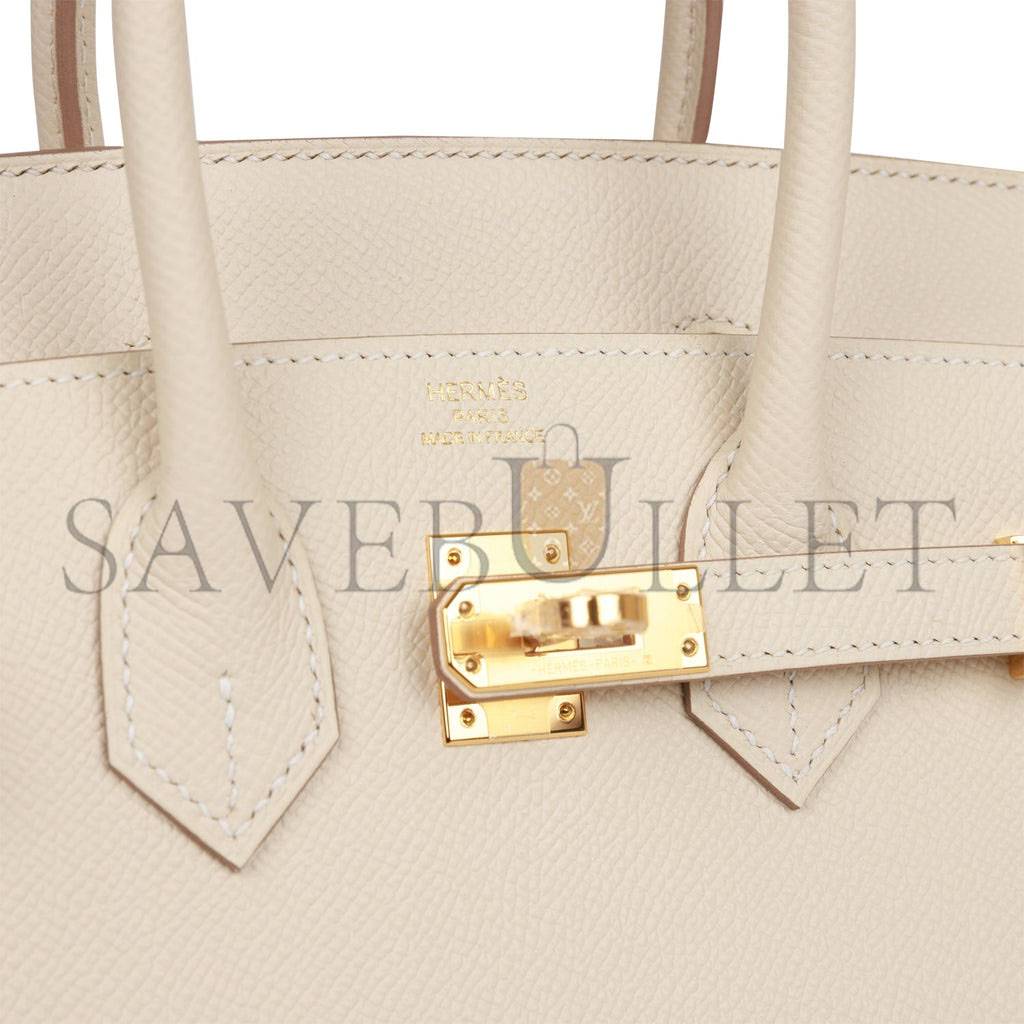HERMES BIRKIN SELLIER 25 CRAIE EPSOM GOLD HARDWARE HANDMADE (25cm) HERMES BIRKIN SELLIER 25 CRAIE EPSOM GOLD HARDWARE HANDMADE (25cm)