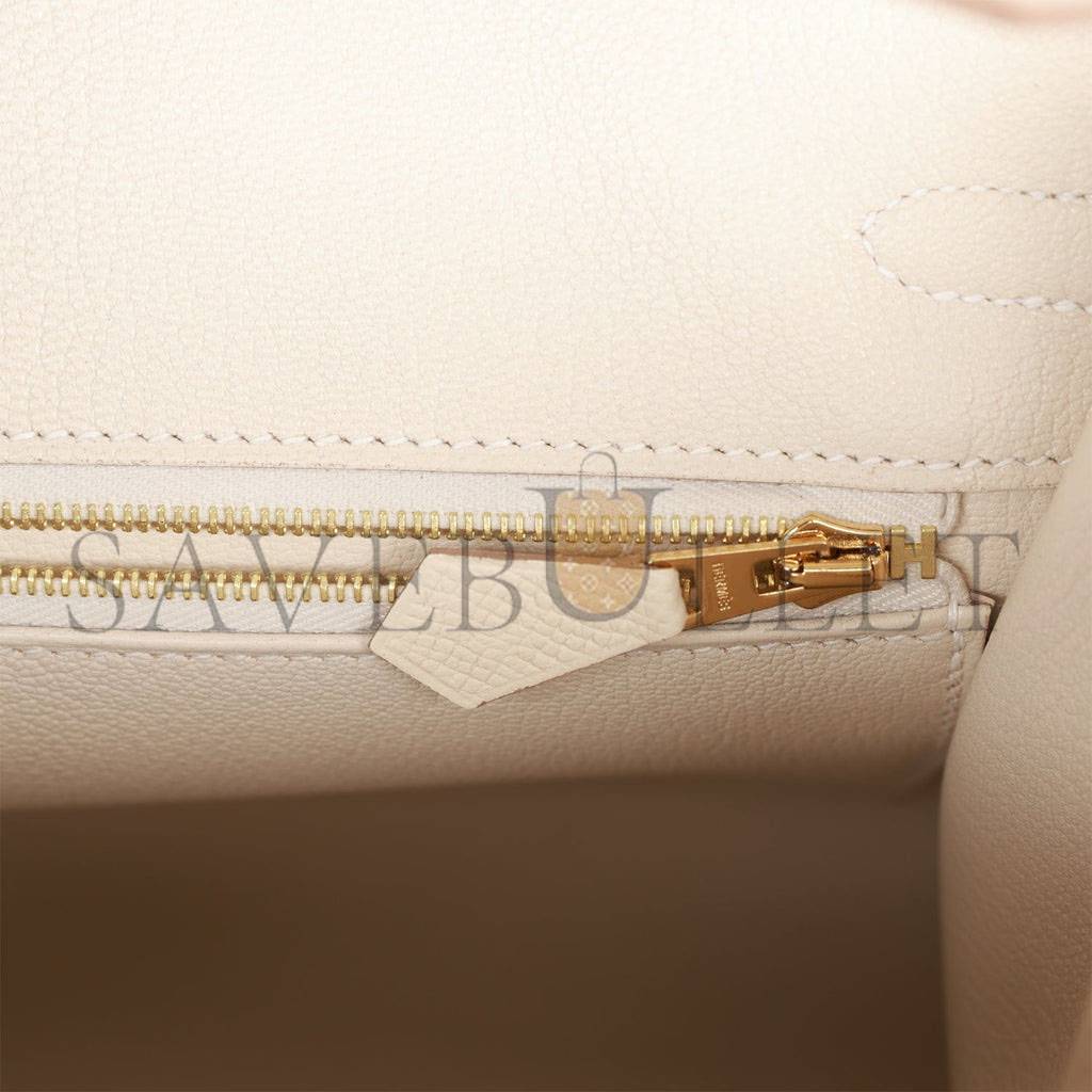 HERMES BIRKIN SELLIER 25 CRAIE EPSOM GOLD HARDWARE HANDMADE (25cm) HERMES BIRKIN SELLIER 25 CRAIE EPSOM GOLD HARDWARE HANDMADE (25cm)