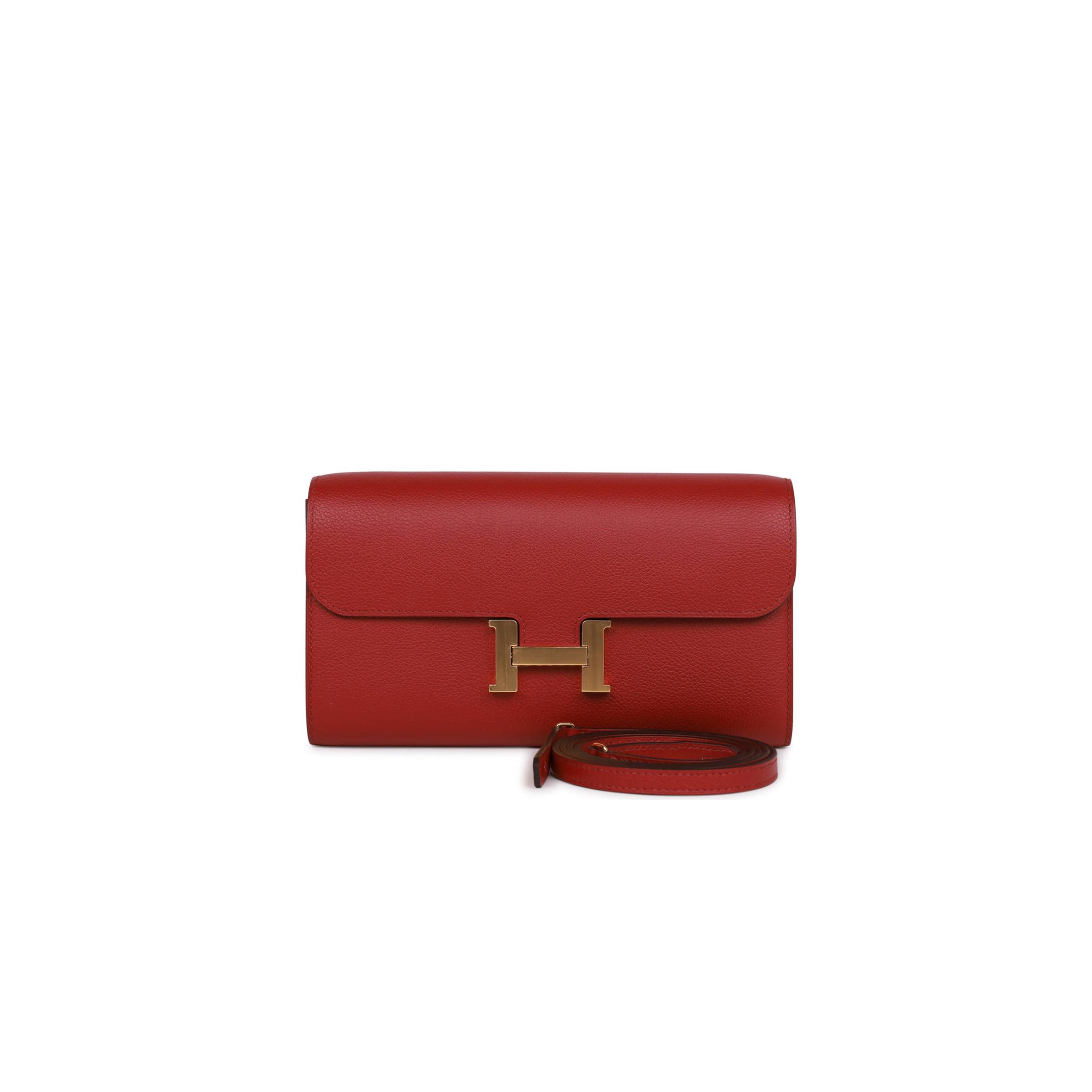 HERMES CONSTANCE WALLET TO GO ROUGE GRENAT EVERCOLOR GOLD HARDWARE (8*4.5*1.5cm) HERMES CONSTANCE WALLET TO GO ROUGE GRENAT EVERCOLOR GOLD HARDWARE (8*4.5*1.5cm)