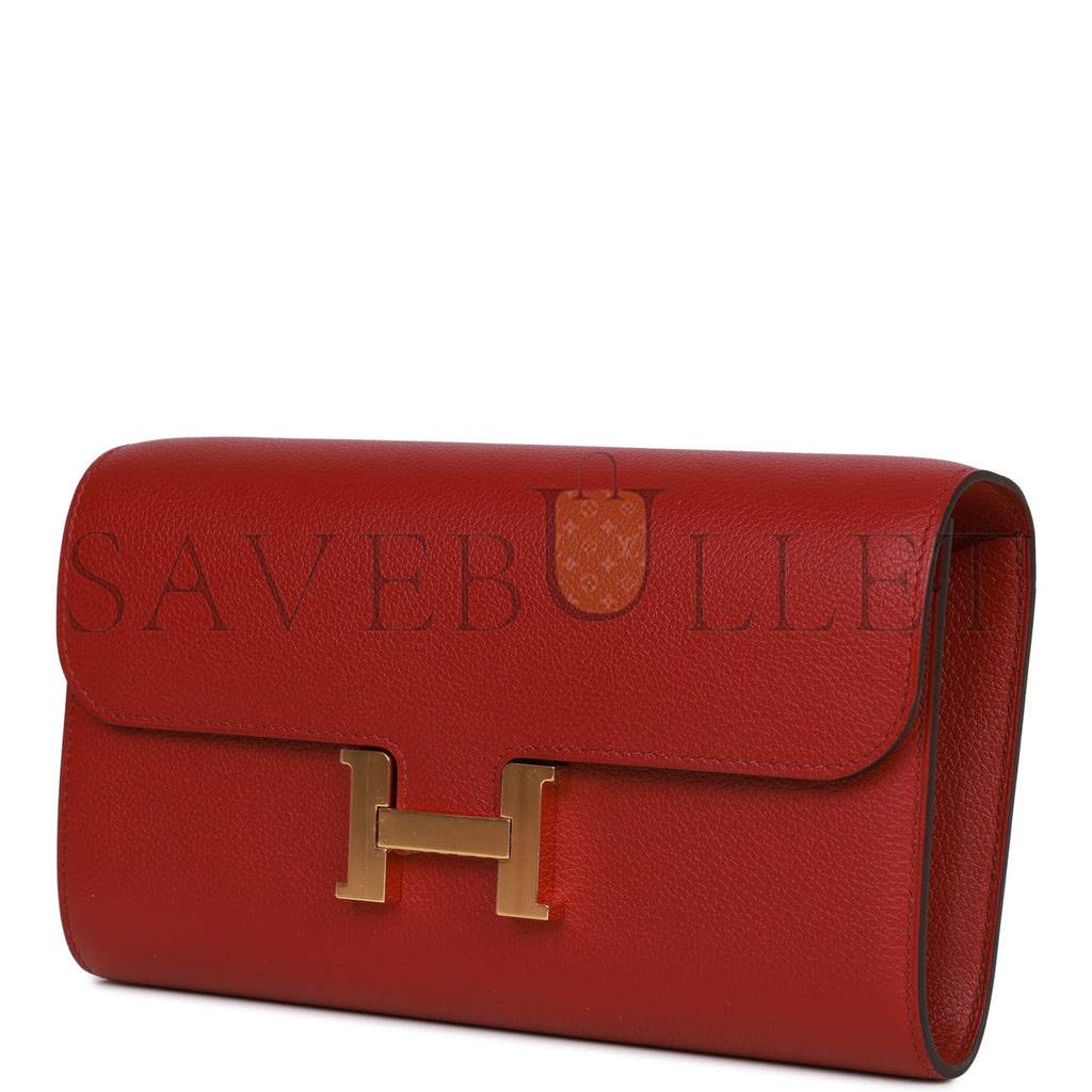 HERMES CONSTANCE WALLET TO GO ROUGE GRENAT EVERCOLOR GOLD HARDWARE (8*4.5*1.5cm) HERMES CONSTANCE WALLET TO GO ROUGE GRENAT EVERCOLOR GOLD HARDWARE (8*4.5*1.5cm)