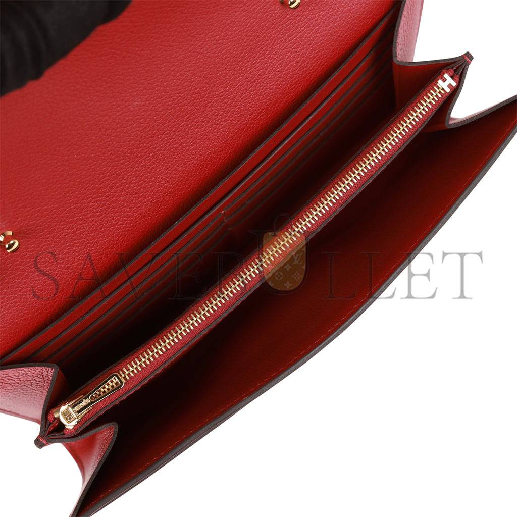 HERMES CONSTANCE WALLET TO GO ROUGE GRENAT EVERCOLOR GOLD HARDWARE (8*4.5*1.5cm) HERMES CONSTANCE WALLET TO GO ROUGE GRENAT EVERCOLOR GOLD HARDWARE (8*4.5*1.5cm)