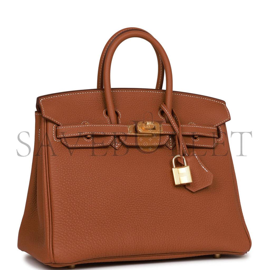 HERMES BIRKIN 25 GOLD TOGO GOLD HARDWARE HANDMADE (25cm) HERMES BIRKIN 25 GOLD TOGO GOLD HARDWARE HANDMADE (25cm)
