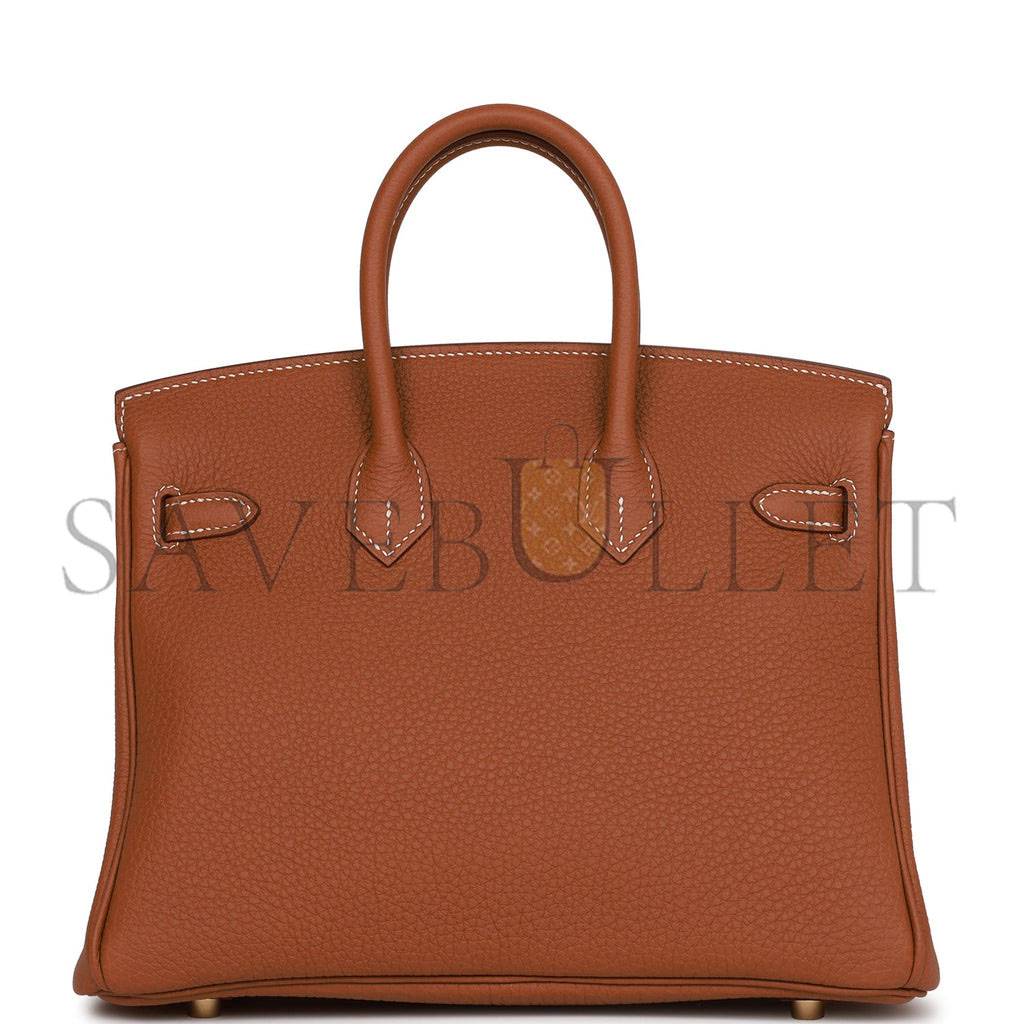 HERMES BIRKIN 25 GOLD TOGO GOLD HARDWARE HANDMADE (25cm) HERMES BIRKIN 25 GOLD TOGO GOLD HARDWARE HANDMADE (25cm)