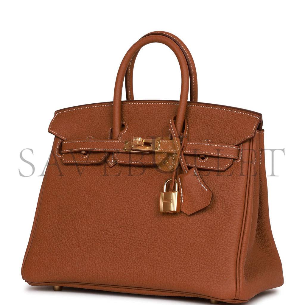 HERMES BIRKIN 25 GOLD TOGO GOLD HARDWARE HANDMADE (25cm) HERMES BIRKIN 25 GOLD TOGO GOLD HARDWARE HANDMADE (25cm)