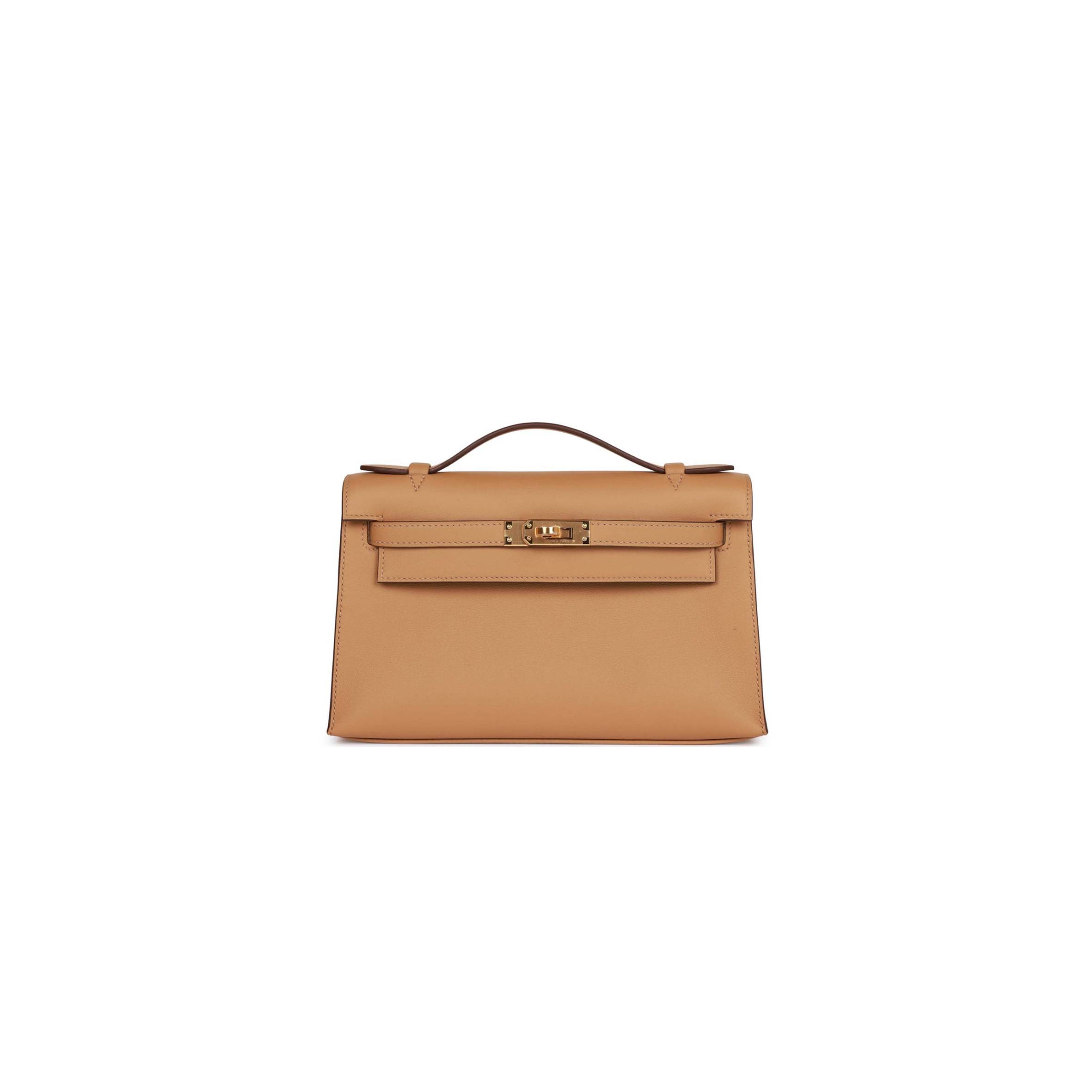 HERMES KELLY POCHETTE BISCUIT SWIFT GOLD HARDWARE (22*12*13cm) HERMES KELLY POCHETTE BISCUIT SWIFT GOLD HARDWARE (22*12*13cm)