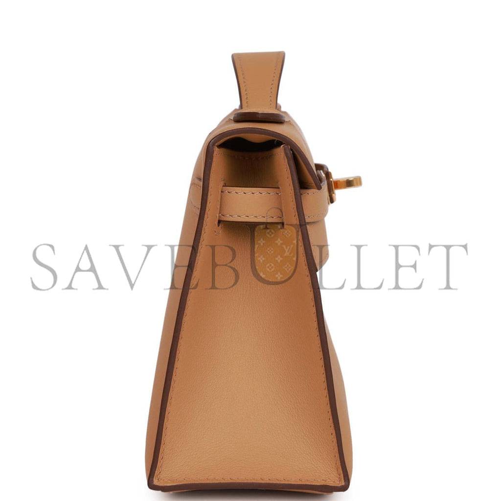 HERMES KELLY POCHETTE BISCUIT SWIFT GOLD HARDWARE (22*12*13cm) HERMES KELLY POCHETTE BISCUIT SWIFT GOLD HARDWARE (22*12*13cm)