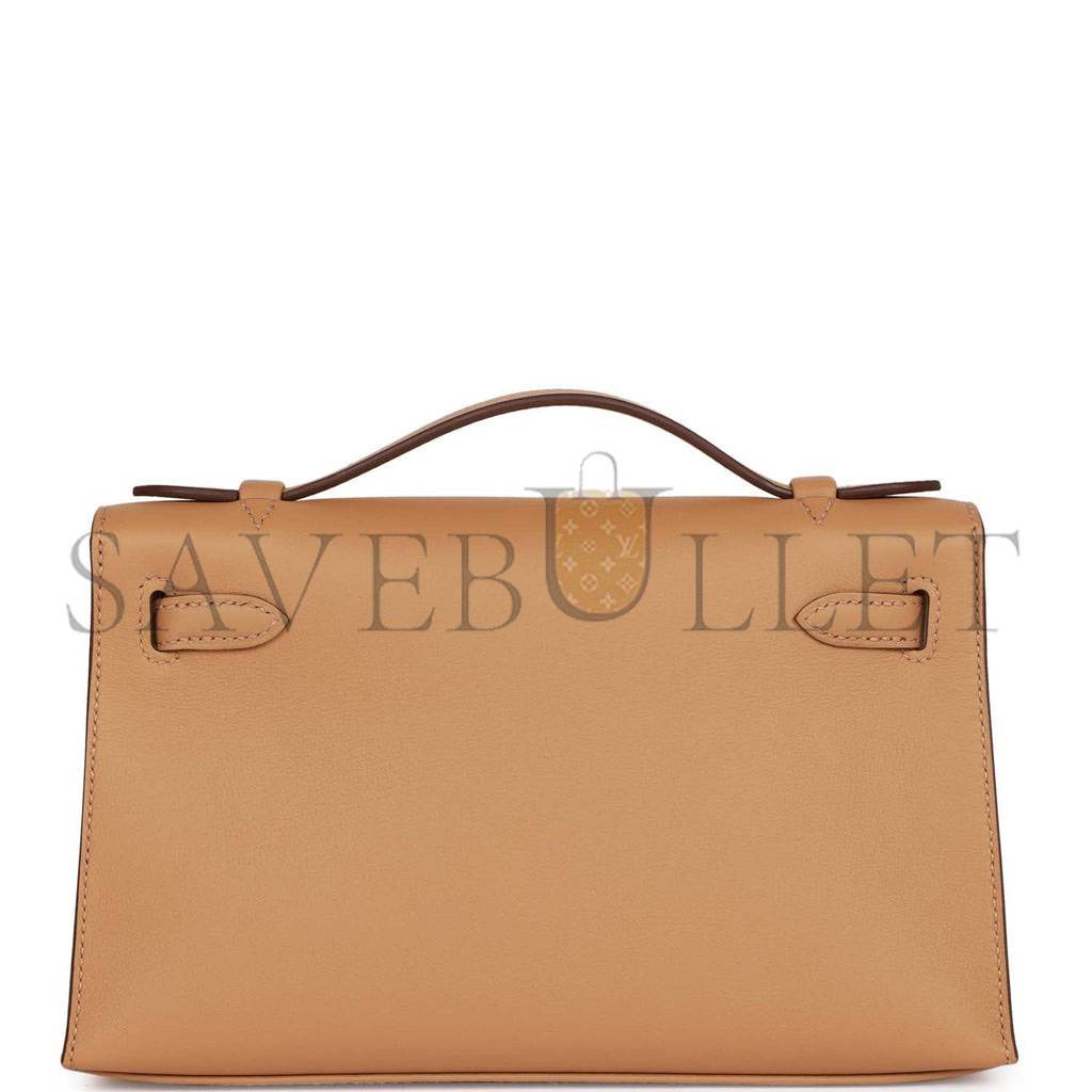 HERMES KELLY POCHETTE BISCUIT SWIFT GOLD HARDWARE (22*12*13cm) HERMES KELLY POCHETTE BISCUIT SWIFT GOLD HARDWARE (22*12*13cm)