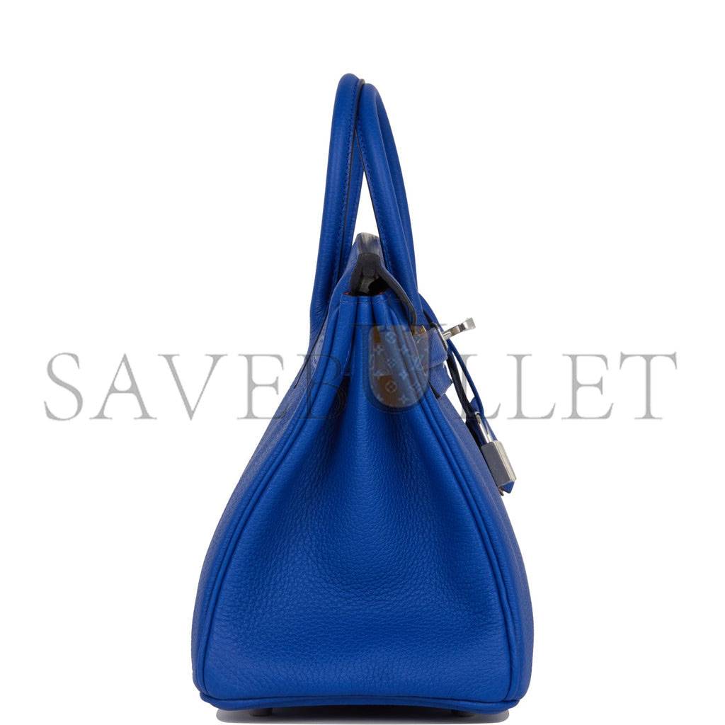 HERMES BIRKIN 25 BLEU ROYAL VERSO TOGO PALLADIUM HARDWARE HANDMADE (25cm) HERMES BIRKIN 25 BLEU ROYAL VERSO TOGO PALLADIUM HARDWARE HANDMADE (25cm)