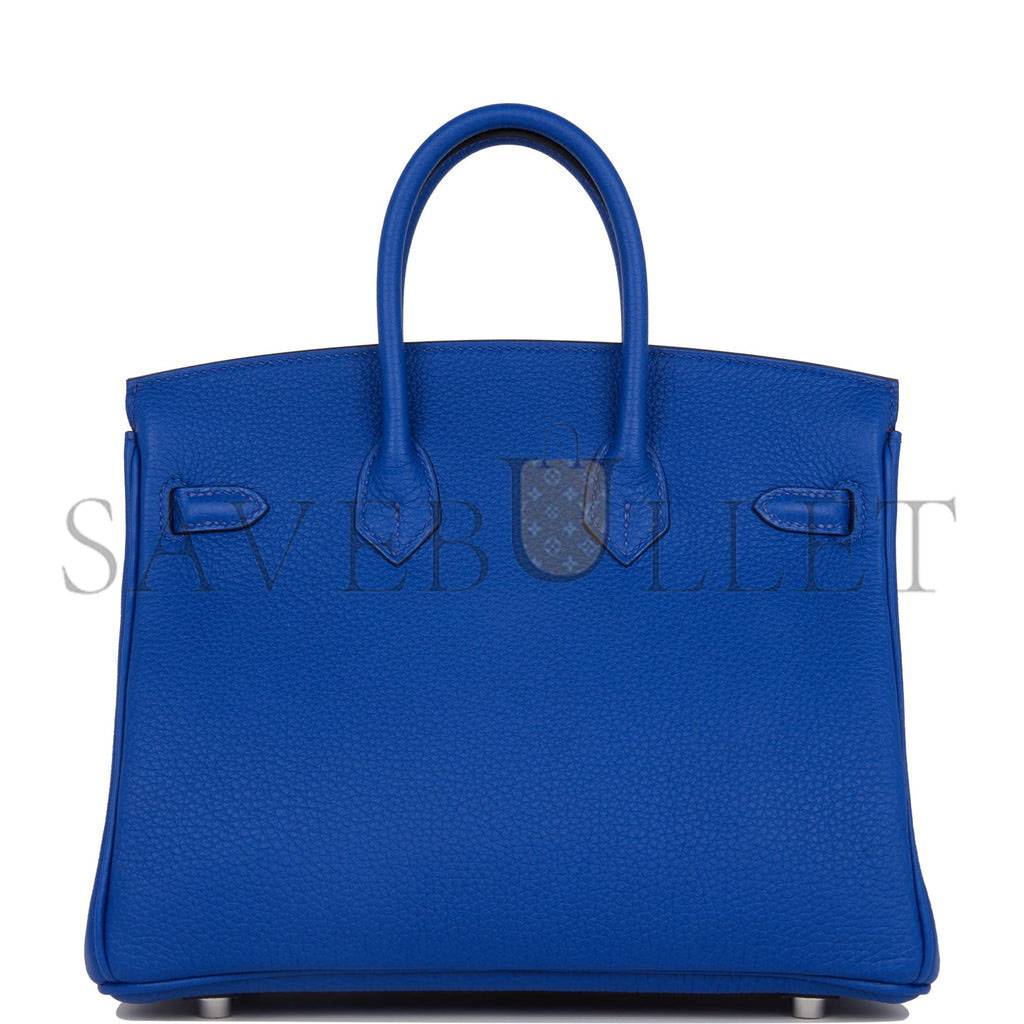 HERMES BIRKIN 25 BLEU ROYAL VERSO TOGO PALLADIUM HARDWARE HANDMADE (25cm) HERMES BIRKIN 25 BLEU ROYAL VERSO TOGO PALLADIUM HARDWARE HANDMADE (25cm)